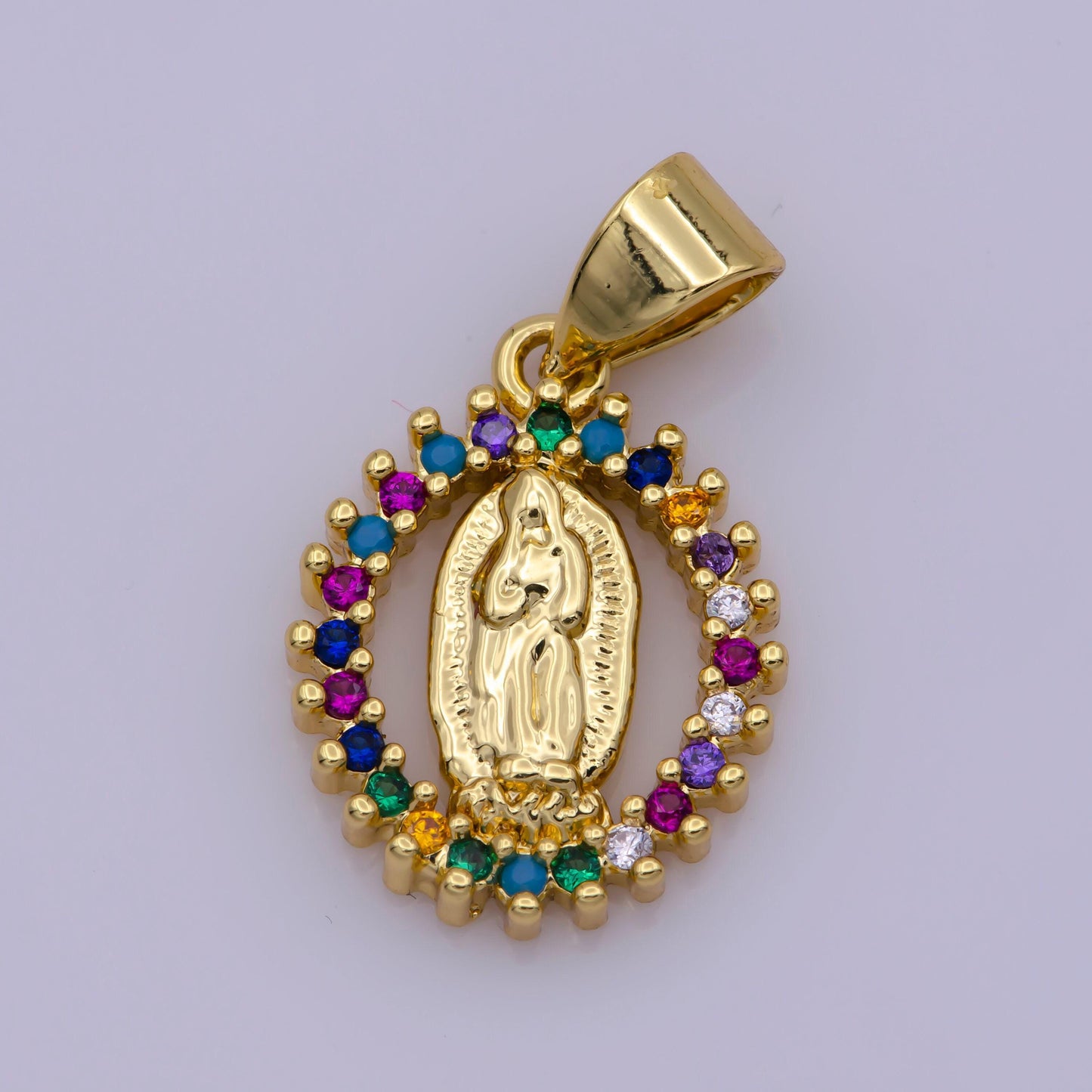 14k gold filled virgin mary pendant necklace micro pave virgen de guadalupe pendant for religious jewelry supply i-002 i-901~i-904 n-1406
