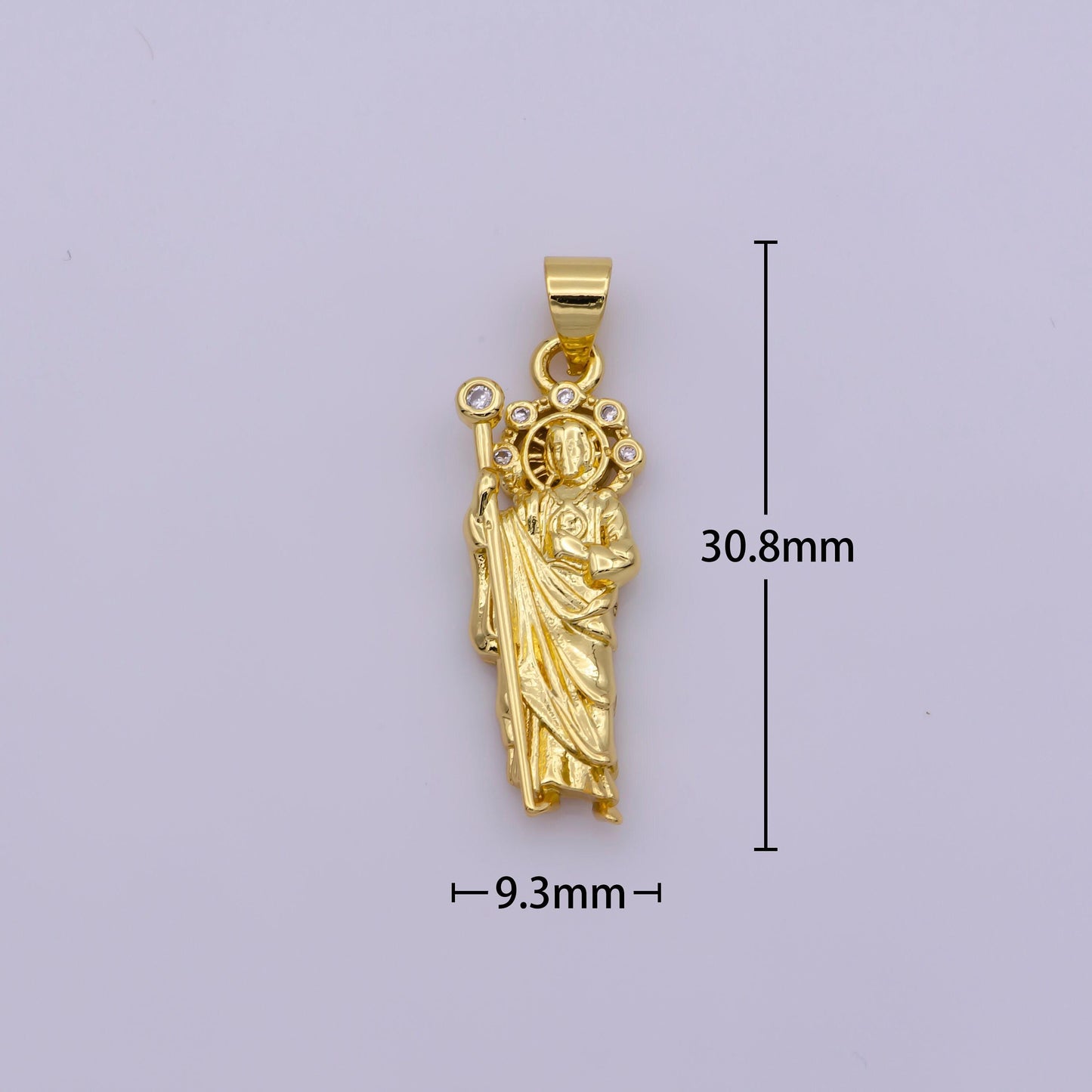 Mini saint jude charm necklace, silver / gold filled st jude pendant,religious jewelry protection for necklace rosary component supply,n1342