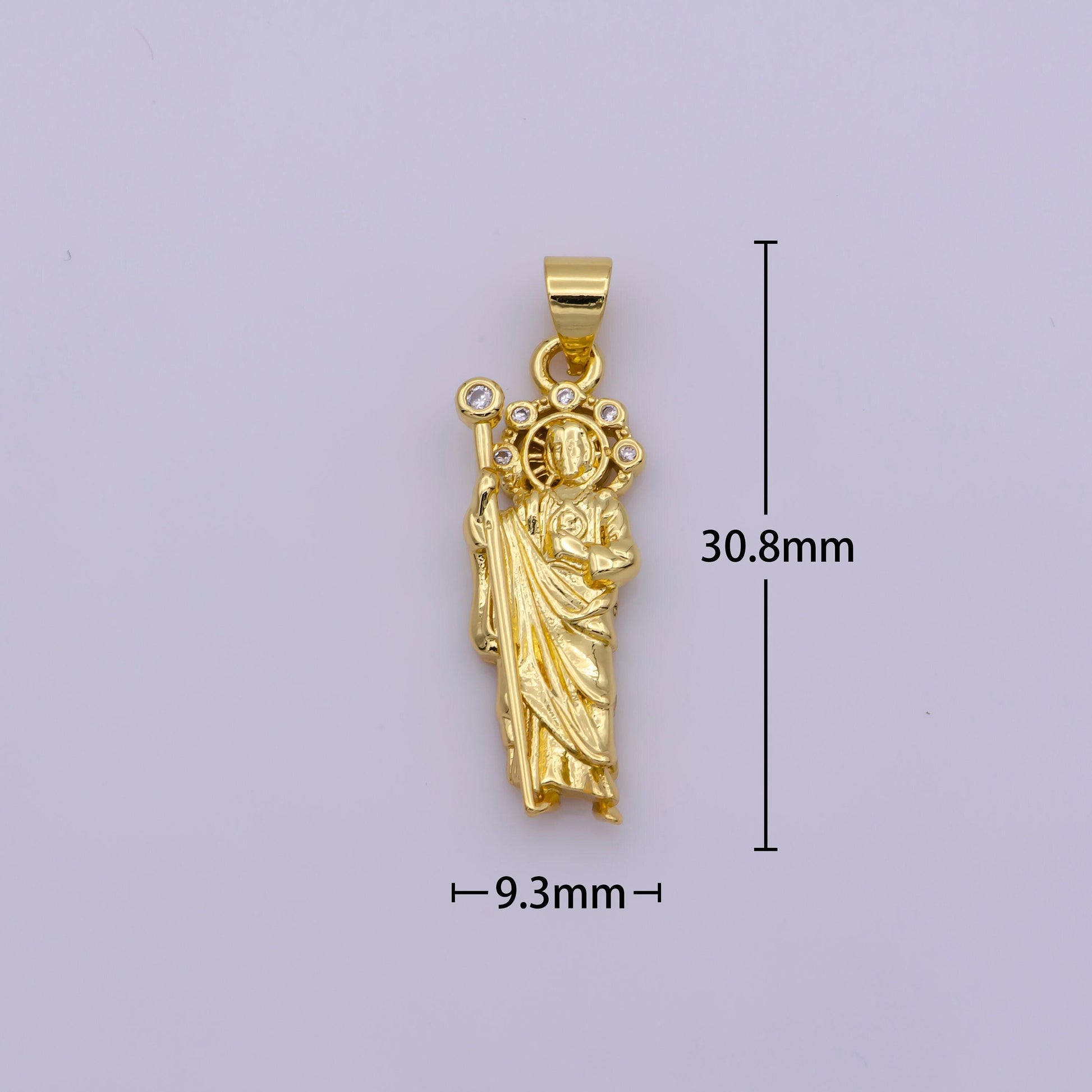 Mini saint jude charm necklace, silver / gold filled st jude pendant,religious jewelry protection for necklace rosary component supply,n1342