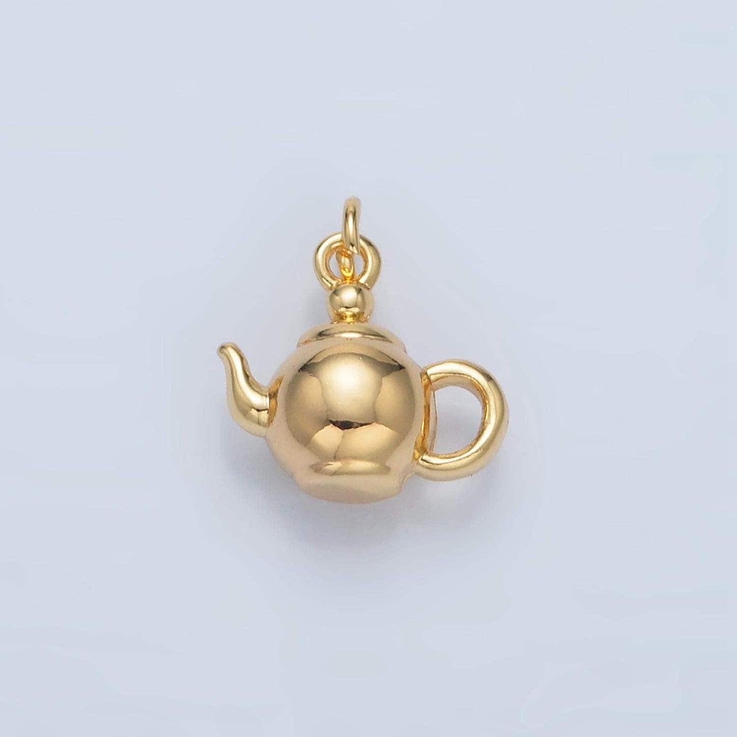 Mini gold teapot charm 24k gold filled over brass 3d charm for tea party inspired jewelry charms diy bracelet necklace charm ag591
