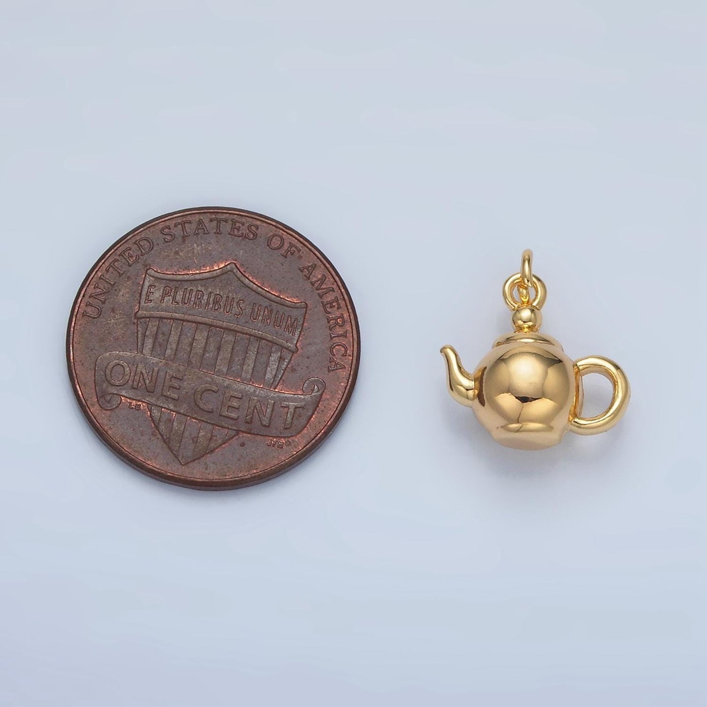 Mini gold teapot charm 24k gold filled over brass 3d charm for tea party inspired jewelry charms diy bracelet necklace charm ag591