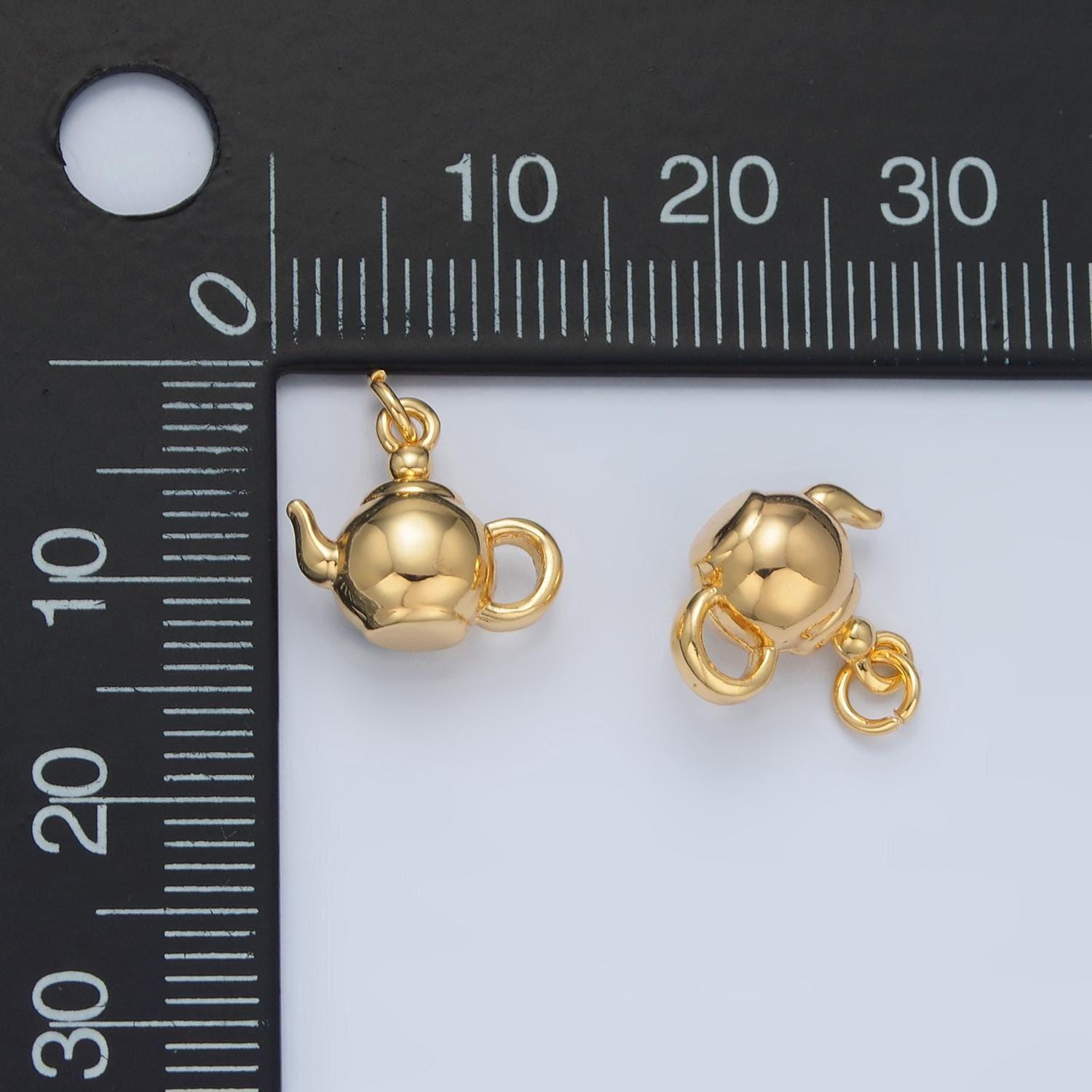 Mini gold teapot charm 24k gold filled over brass 3d charm for tea party inspired jewelry charms diy bracelet necklace charm ag591