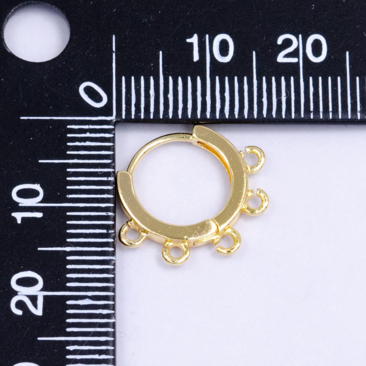 24k gold plated dainty 5 open link loop huggie hoop earrings supply for jewelry making | z1024