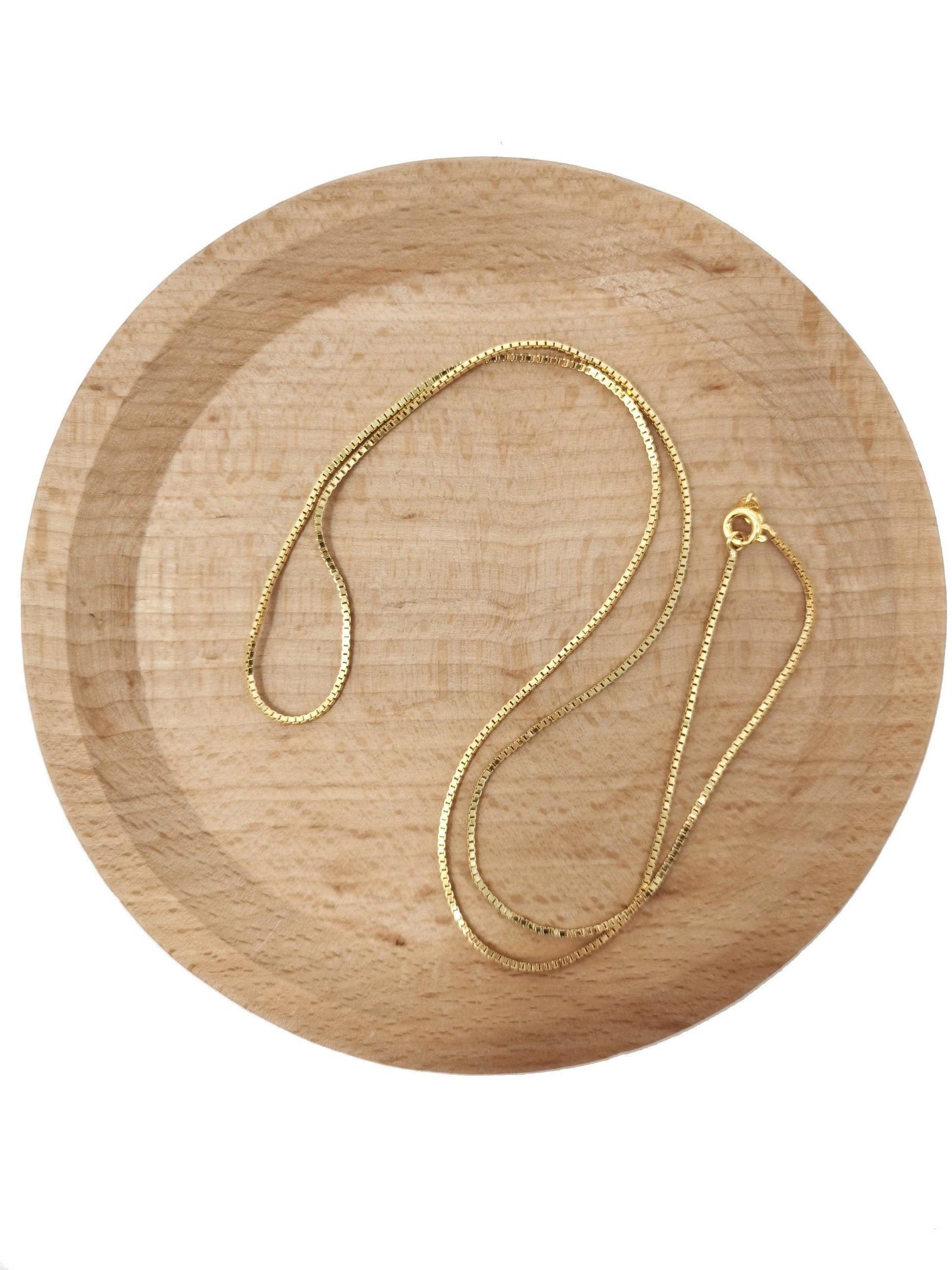 1pc 19.5'' ready to wear 24k gold square box chain necklace, layering dainty box chain for jewelry making with pendant supply 48