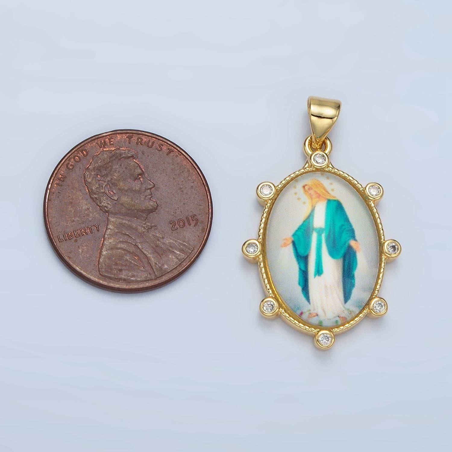 Dainty gold filled catholic medals virgin mary pendant our lady of guadalupe picture pendant medallion religious charm aa902