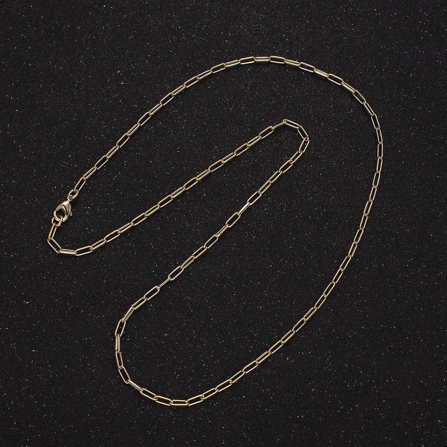 14k gold filled 2.3mm paperclip 16 inch, 18 inch, 20 inch layering chain necklace | wa-2120 ~ wa-2123