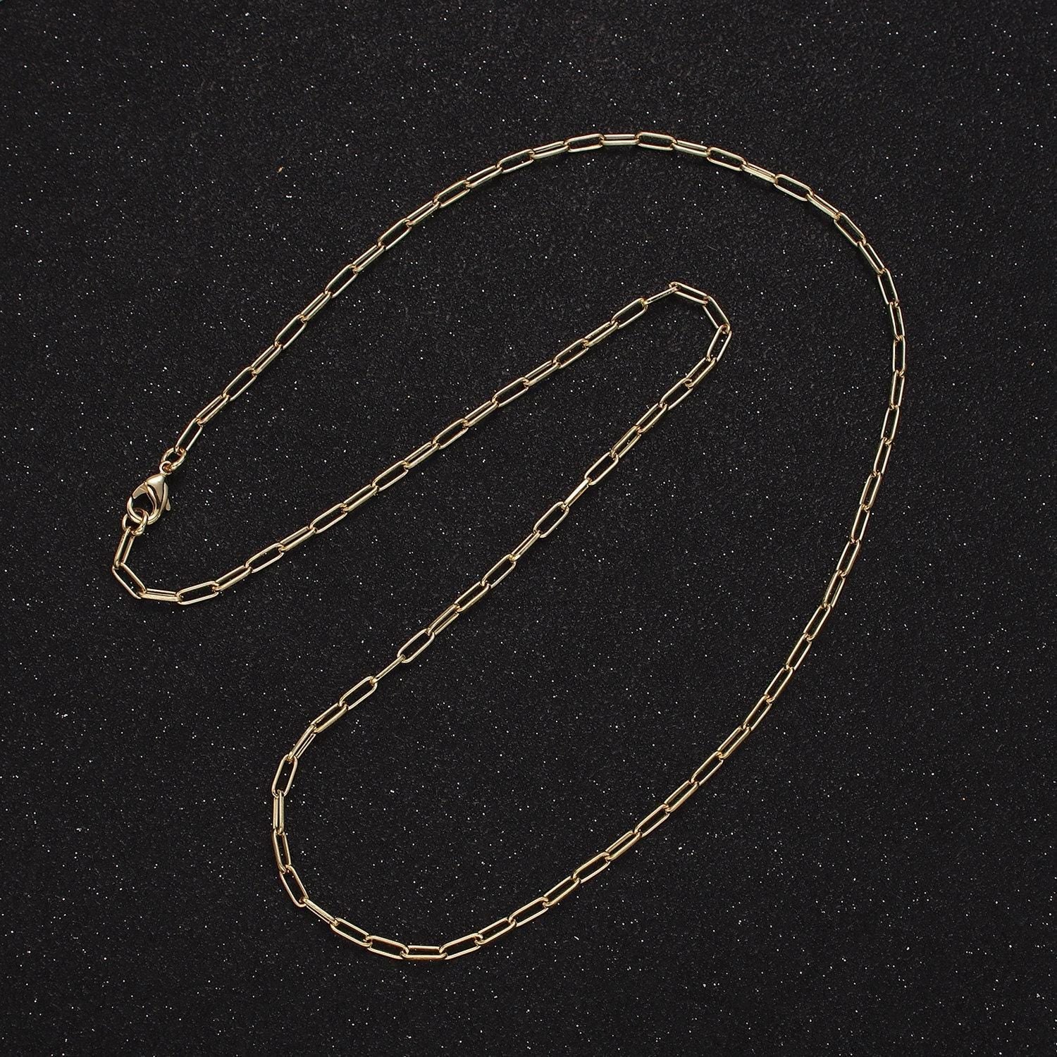 14k gold filled 2.3mm paperclip 16 inch, 18 inch, 20 inch layering chain necklace | wa-2120 ~ wa-2123