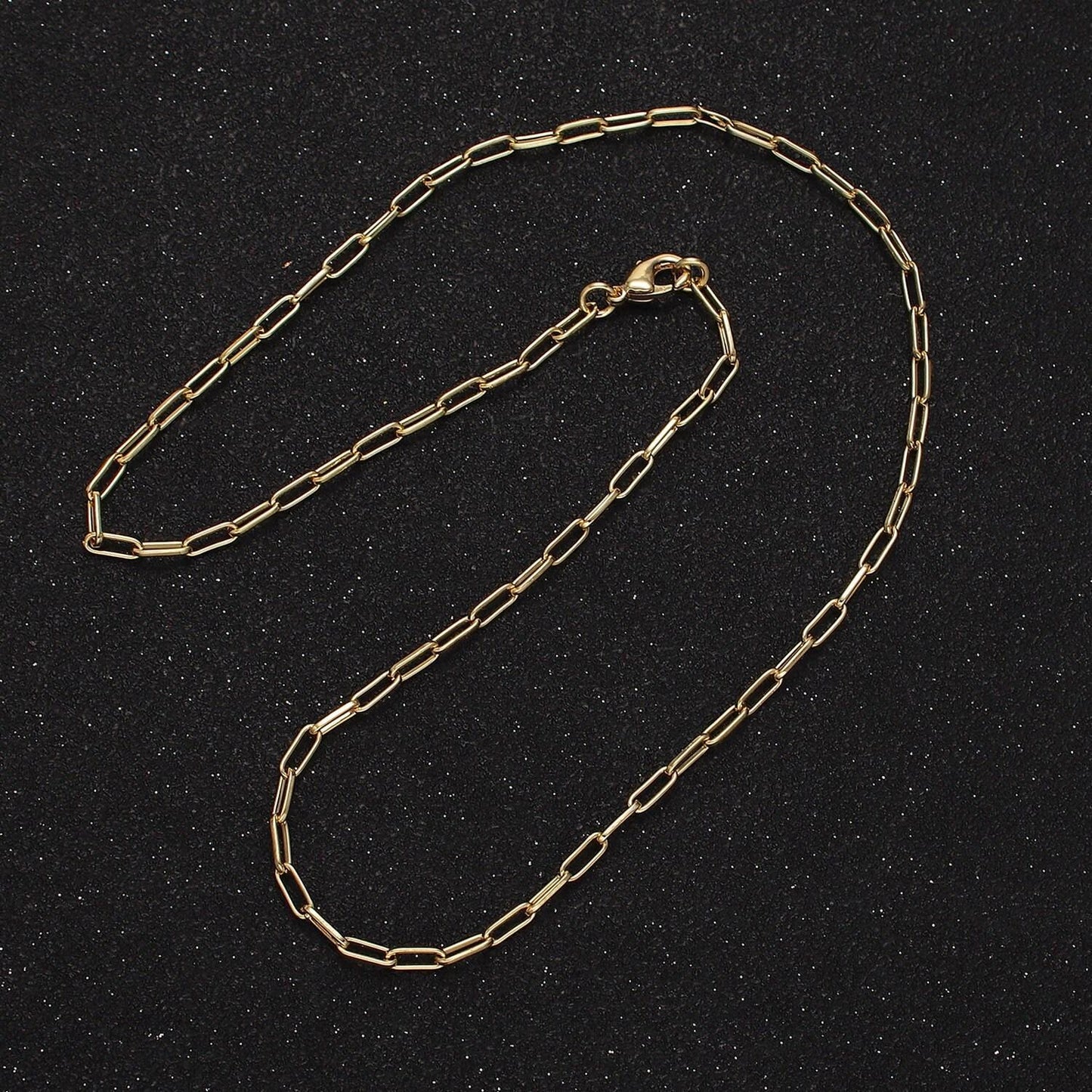 14k gold filled 2.3mm paperclip 16 inch, 18 inch, 20 inch layering chain necklace | wa-2120 ~ wa-2123