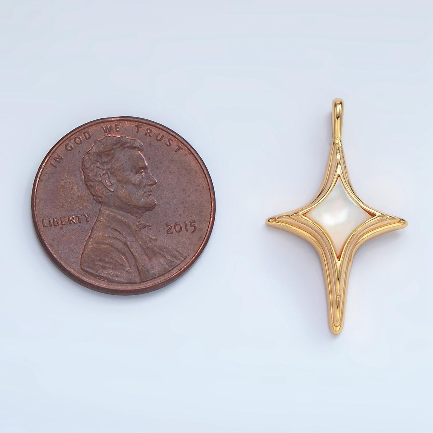 Shell pearl north star celestial 24k gold filled pendant | AA-00975