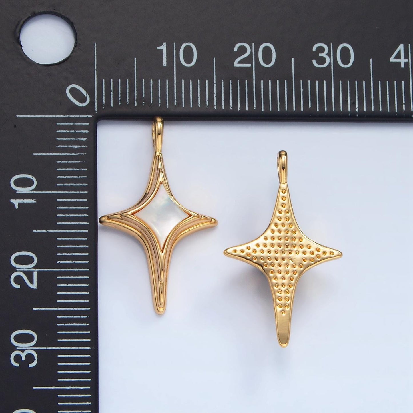 Shell pearl north star celestial 24k gold filled pendant | AA-00975