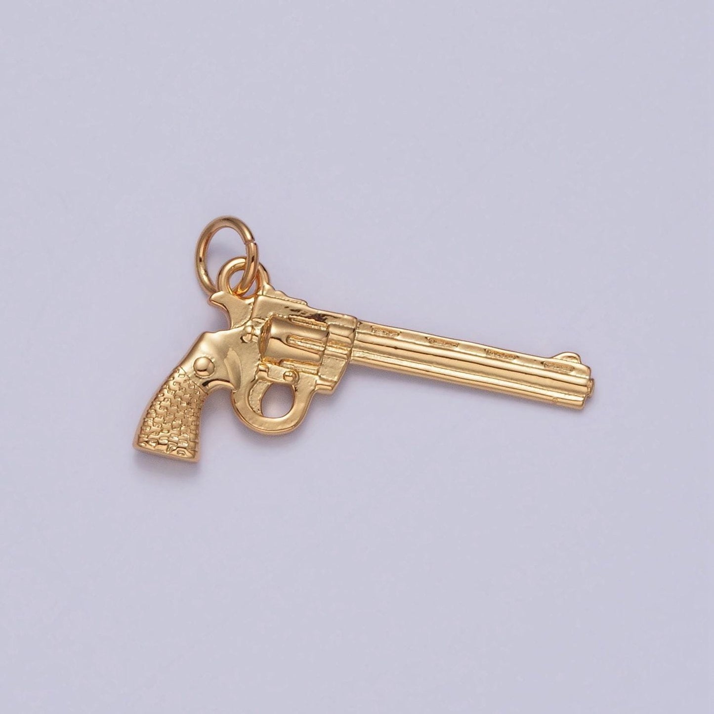 Top break revolver pistol pendant 24k gold plated gun charm, necklace bracelet charm pendant | x-149