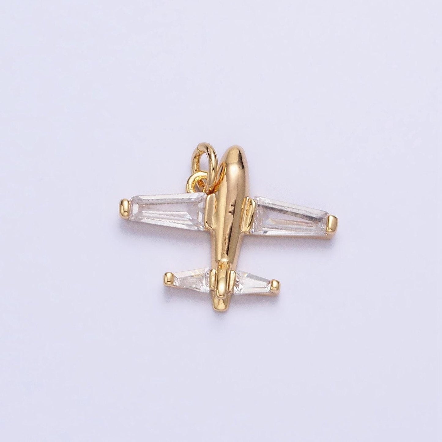 1x gold baguette cz plane charm silver airplane pendant for bracelet necklace earring supply ac703 ac704
