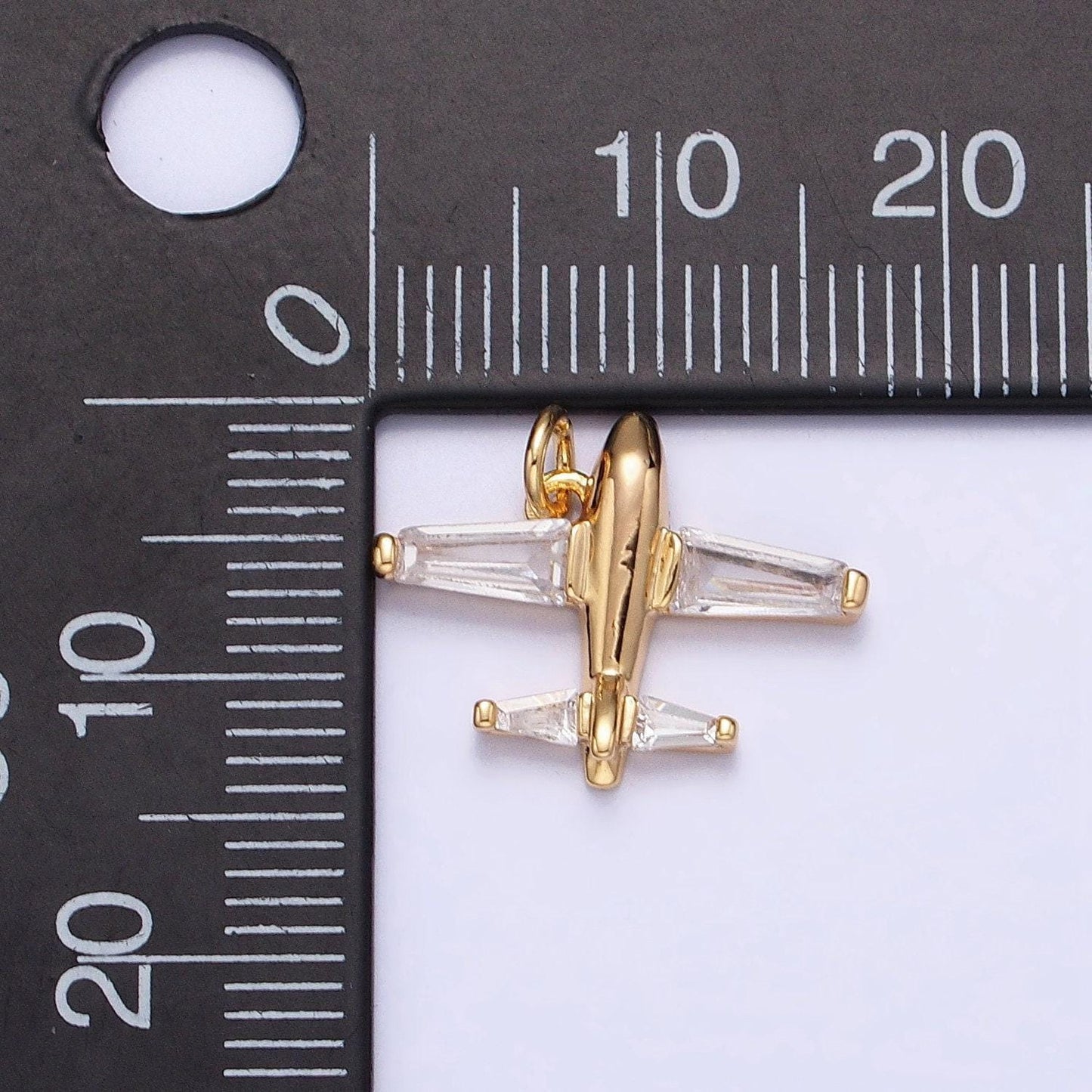 1x gold baguette cz plane charm silver airplane pendant for bracelet necklace earring supply ac703 ac704