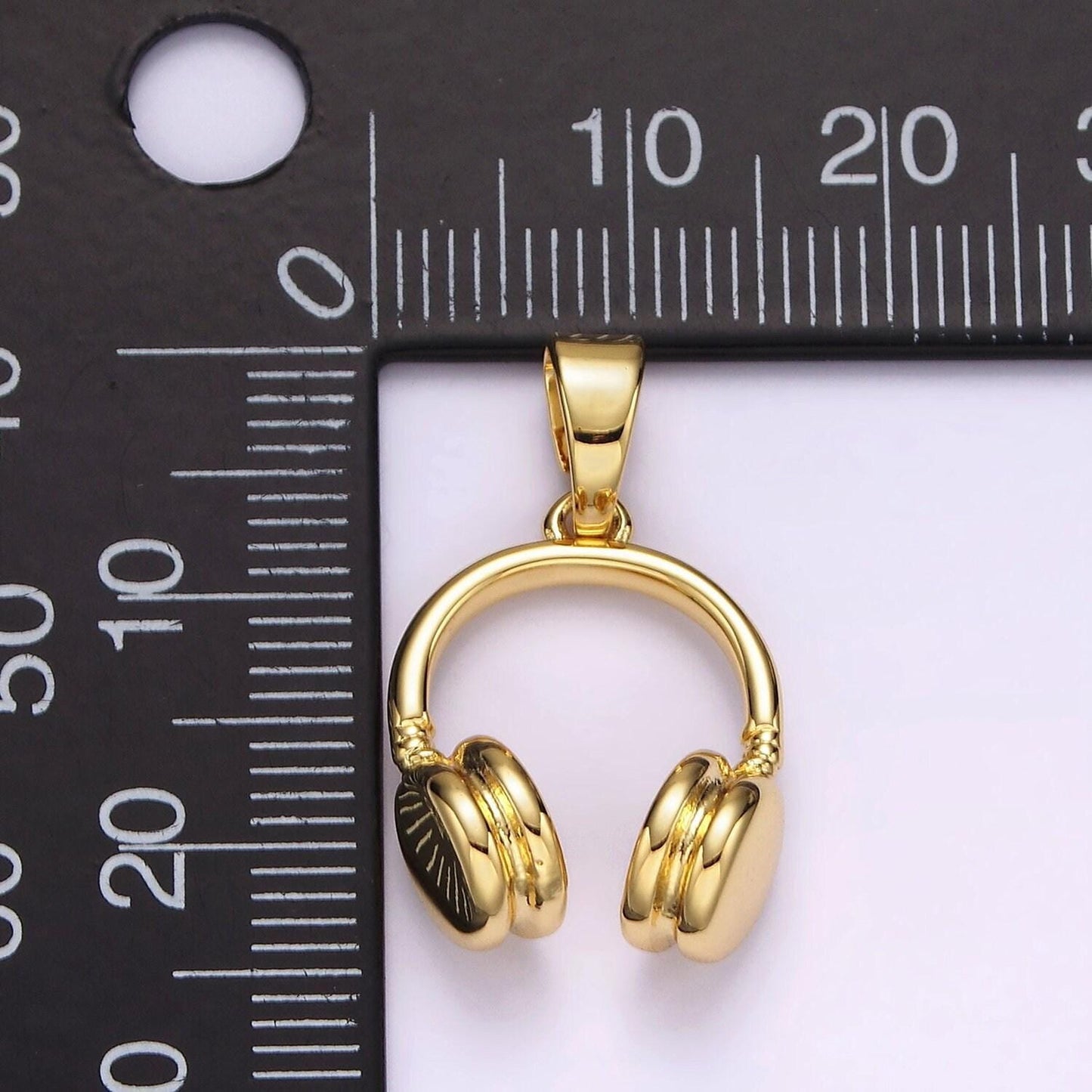 14k gold filled 25mm music headphones minimalist pendant | ah119
