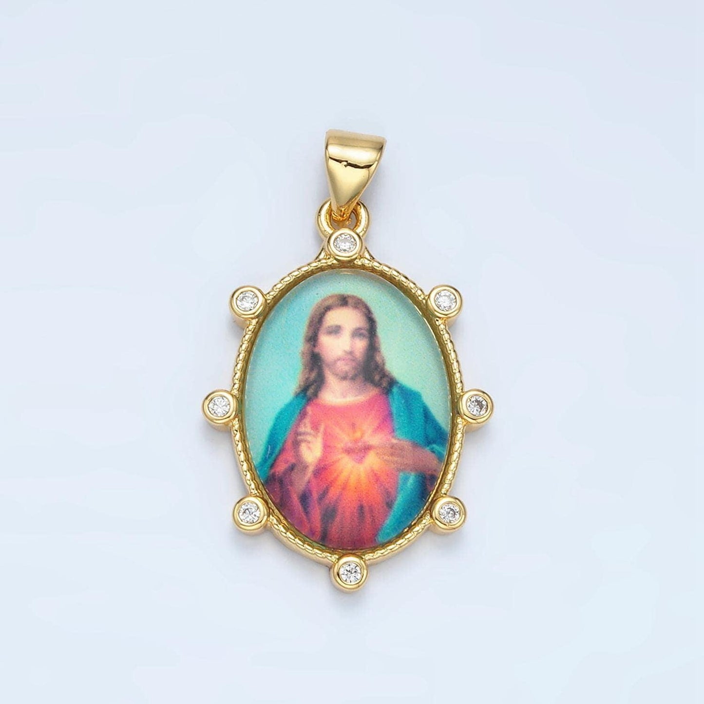 Dainty gold filled catholic medals jesus pendant christ the lord picture pendant medallion religious charm aa902