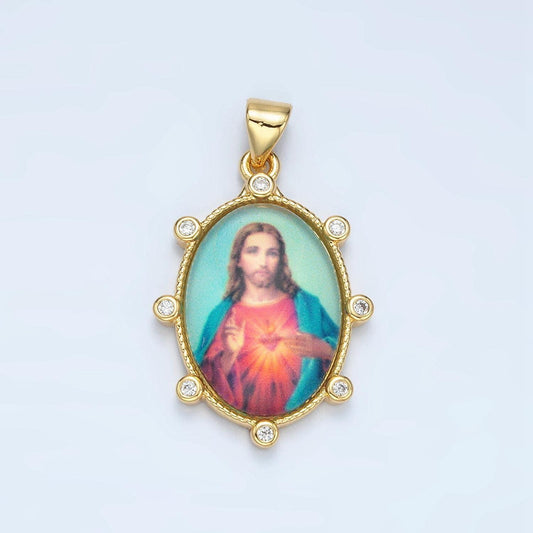 Dainty gold filled catholic medals jesus pendant christ the lord picture pendant medallion religious charm aa902