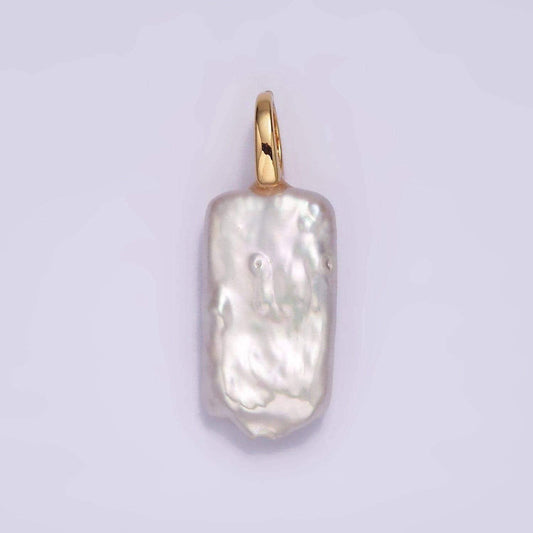 Natural freshwater pearl charm organic shaped gold filled pearl charm 1 piece jewelry making supplies p1604