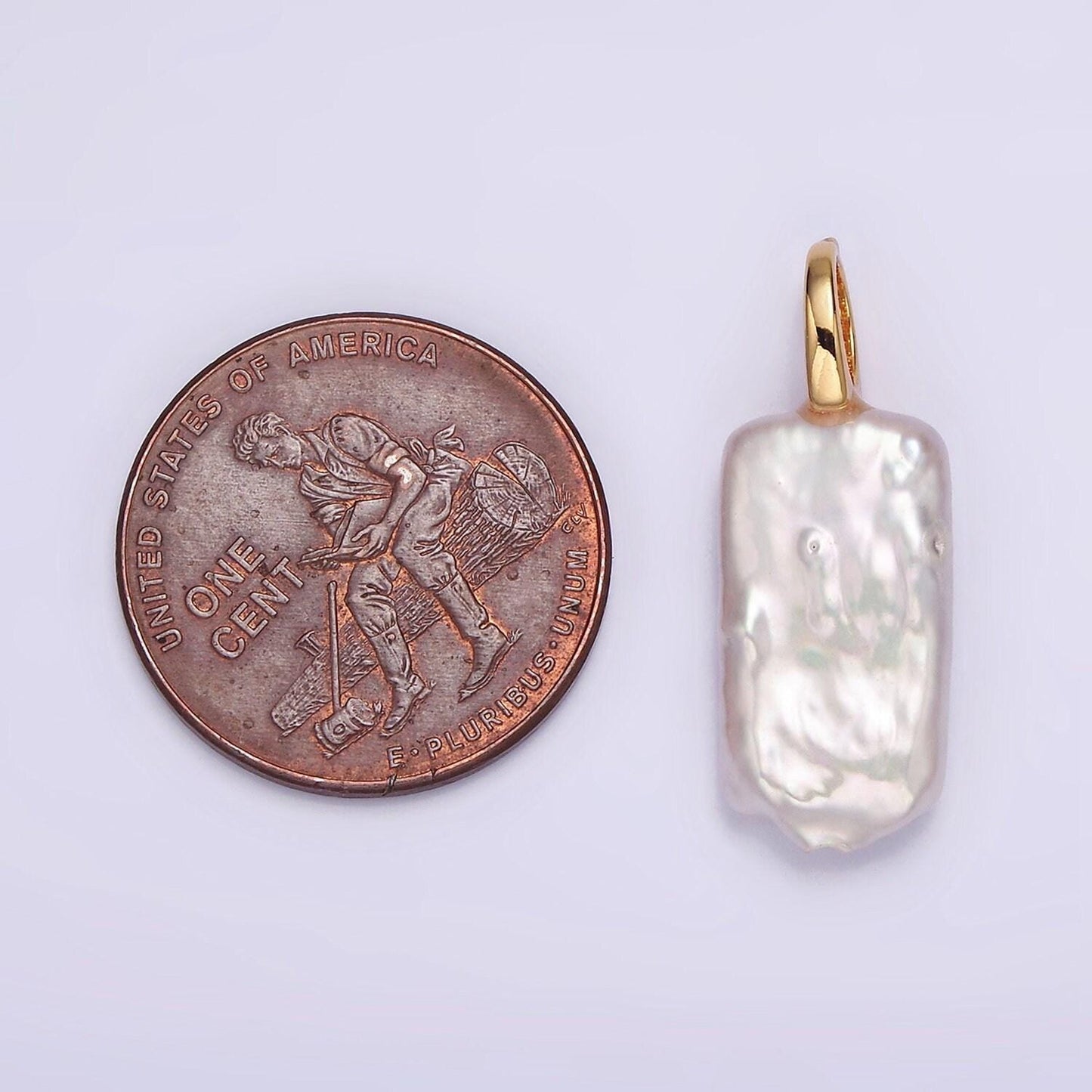 Natural freshwater pearl charm organic shaped gold filled pearl charm 1 piece jewelry making supplies p1604