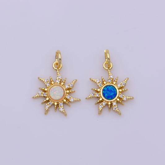 Dainty opal starburst gold star charm, bracelet, necklace, earring pendant celestial charm n-182 n-183