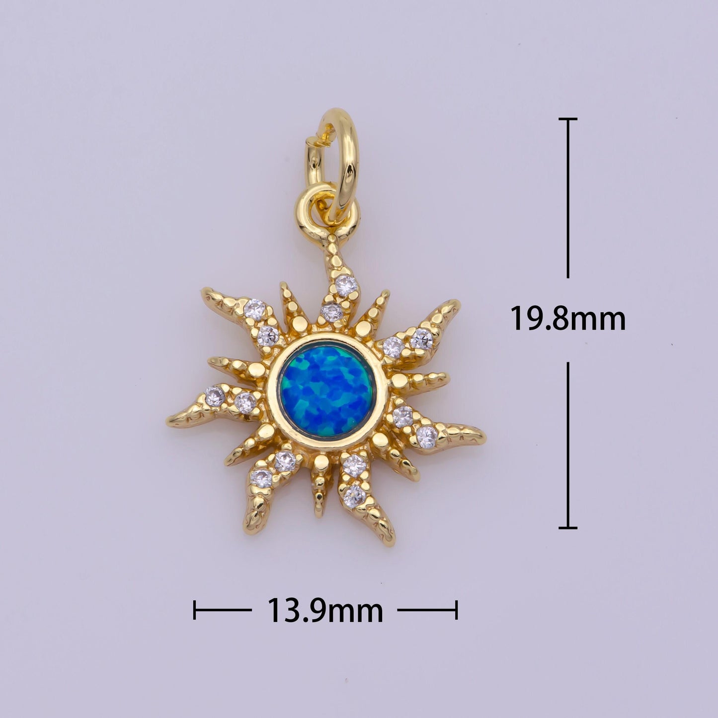 Dainty opal starburst gold star charm, bracelet, necklace, earring pendant celestial charm n-182 n-183