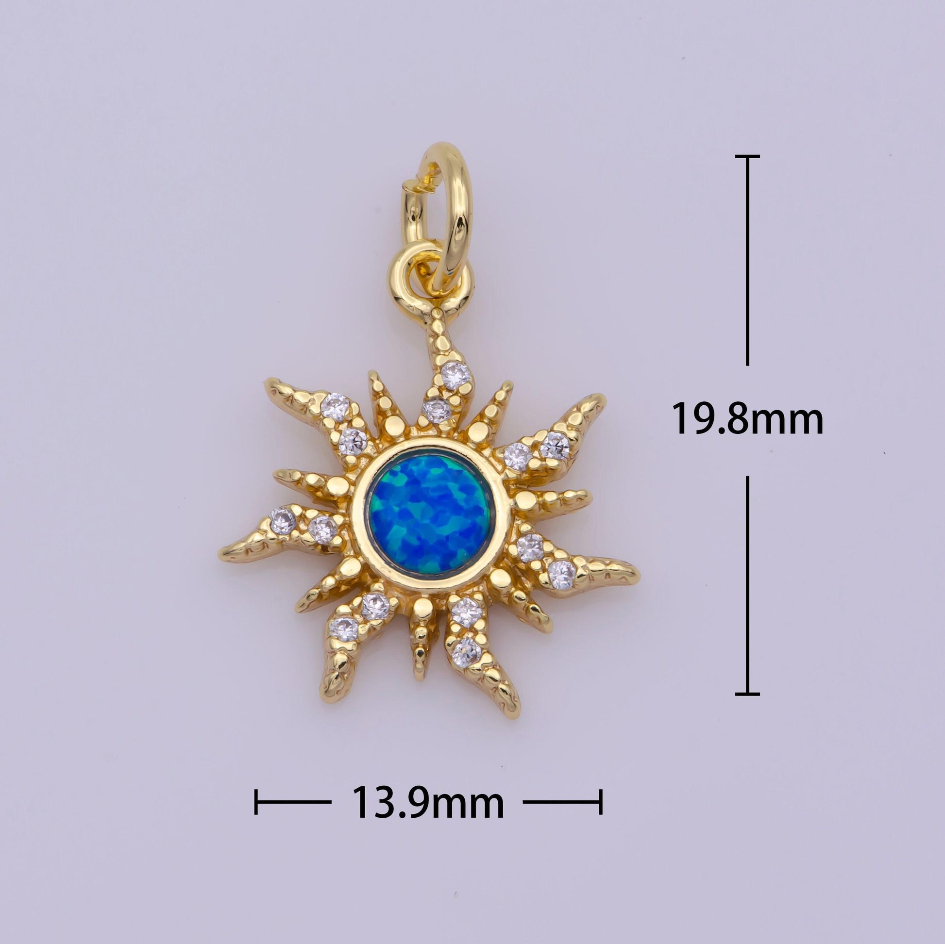 Dainty opal starburst gold star charm, bracelet, necklace, earring pendant celestial charm n-182 n-183