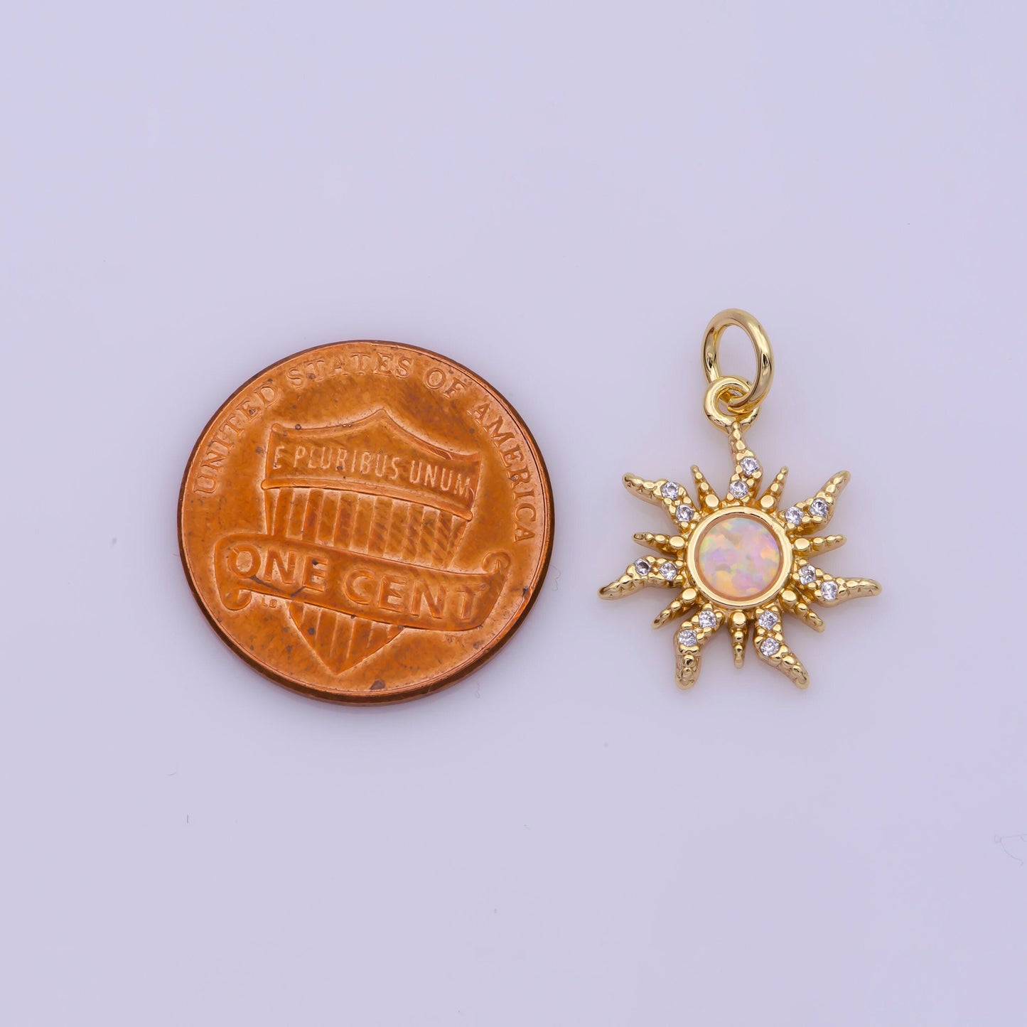 Dainty opal starburst gold star charm, bracelet, necklace, earring pendant celestial charm n-182 n-183