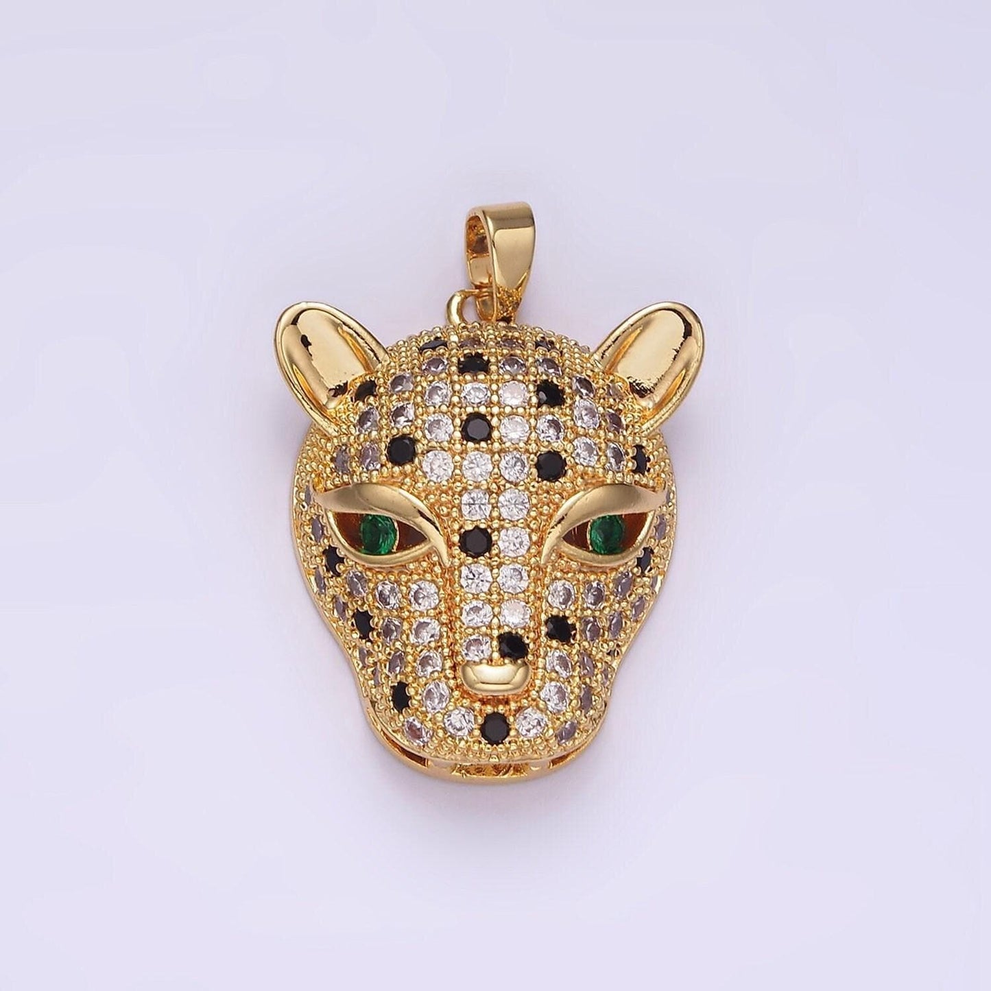 Dainty 14k gold filled leopard panther charm micro pave pendant for diy jewelry making gold animal jewelry necklace bracelet supply n1819