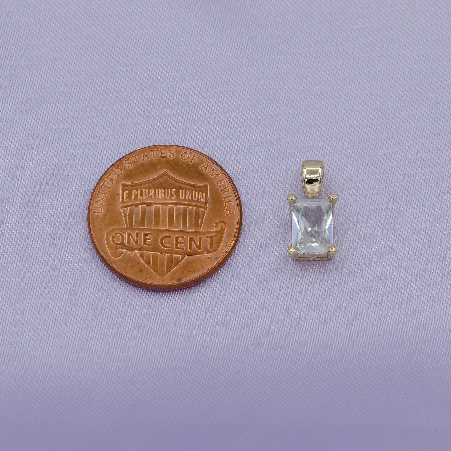 Dainty emerald cut charm cz gold filled set with cubic zirconia accent for bracelet necklace earring jewelry making