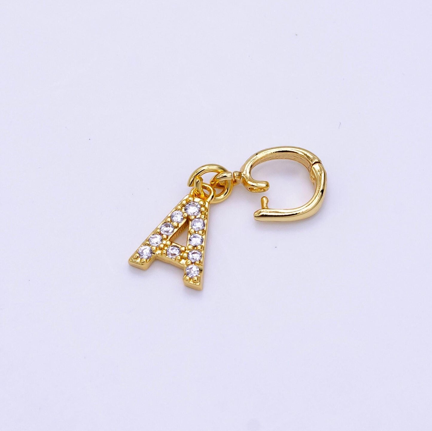 Dainty gold filled enhancer hinged interchangeable pendant bail with open link for necklace bracelet charm component bar cham supply z787