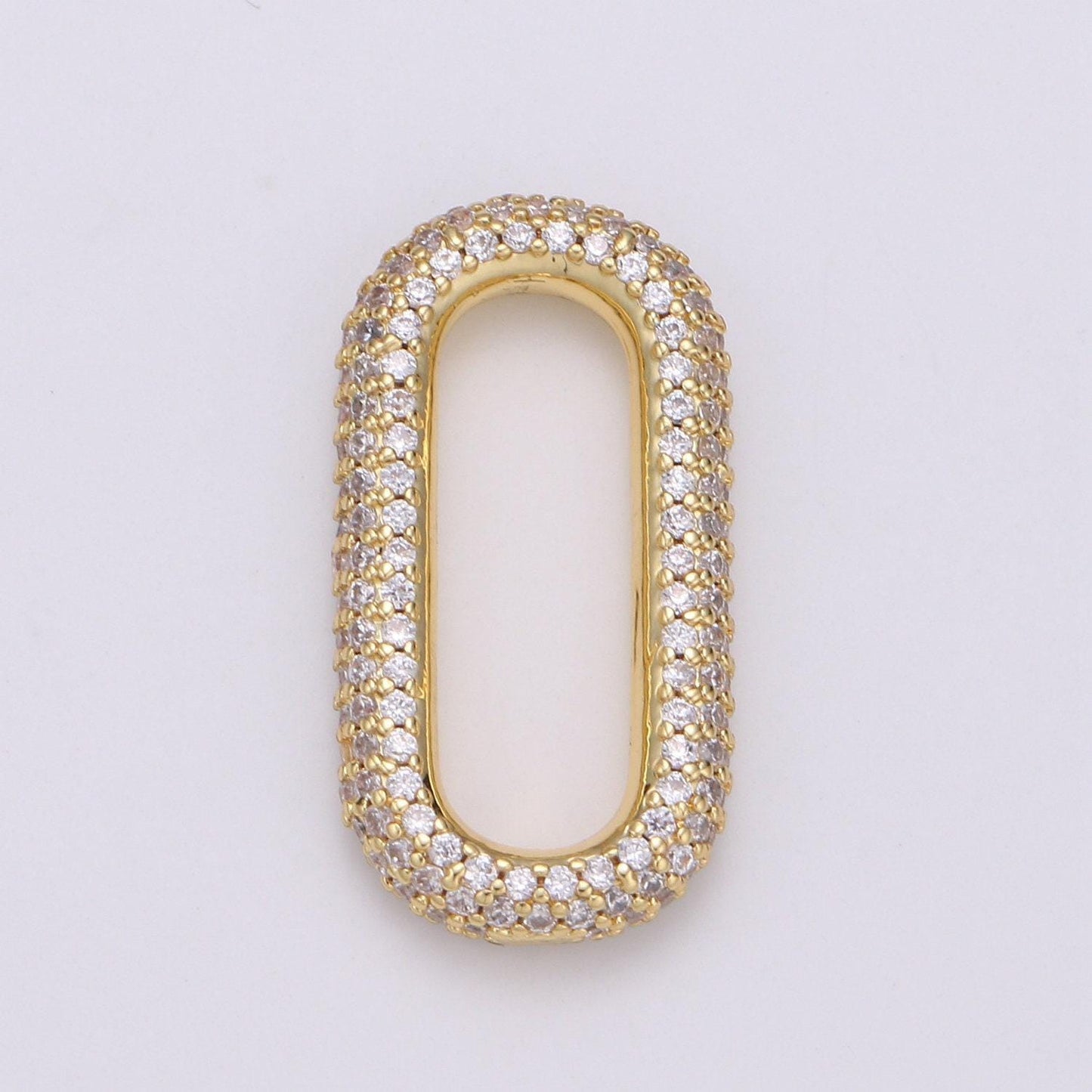 1pc paper clip link , end of the belt charm, interlocking oval, pave oval shaped connector, mutiple color options l-121, l-122, l-124,l-119