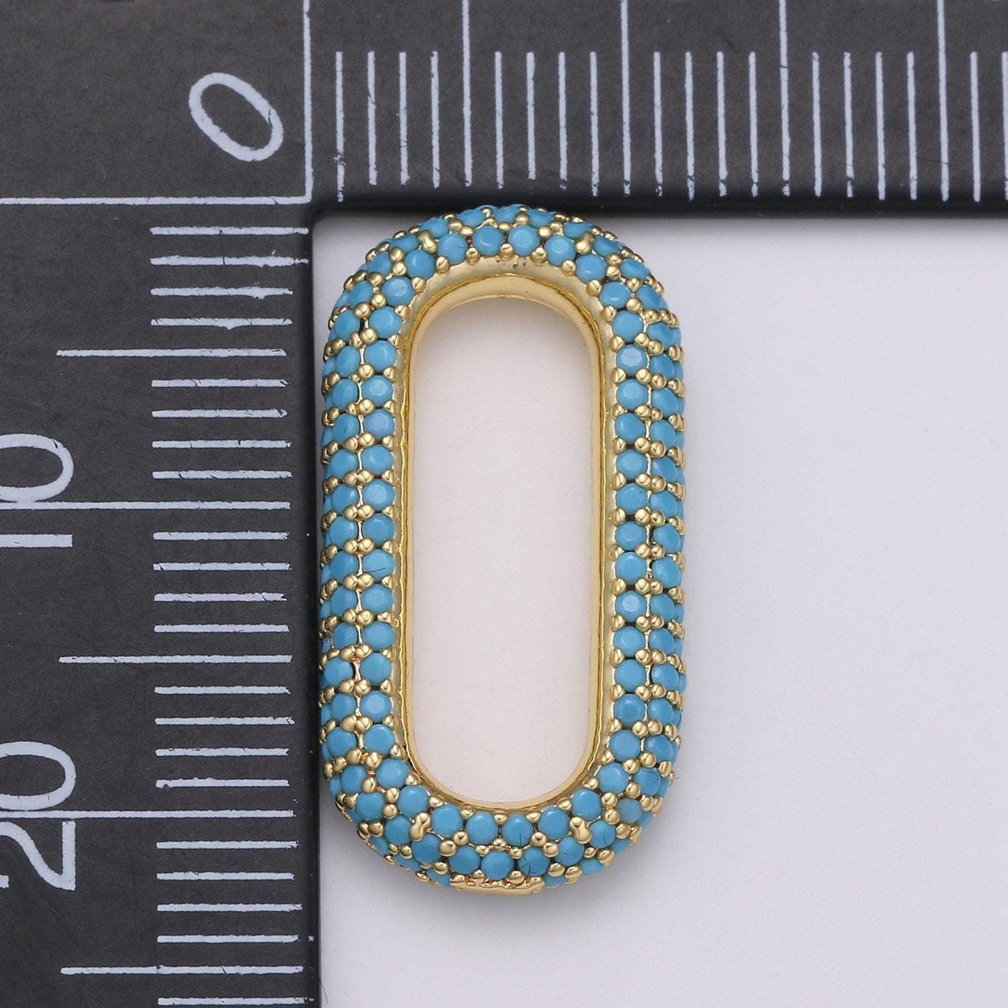 1pc paper clip link , end of the belt charm, interlocking oval, pave oval shaped connector, mutiple color options l-121, l-122, l-124,l-119