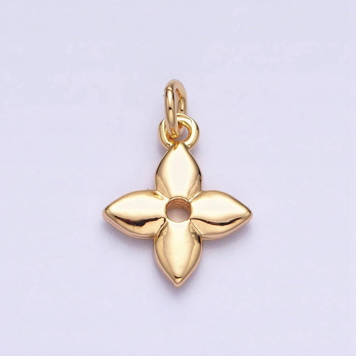 Gold flower charms -mini flower charm - lead nickle free charms - monogram charms flower charms in bulk ac617