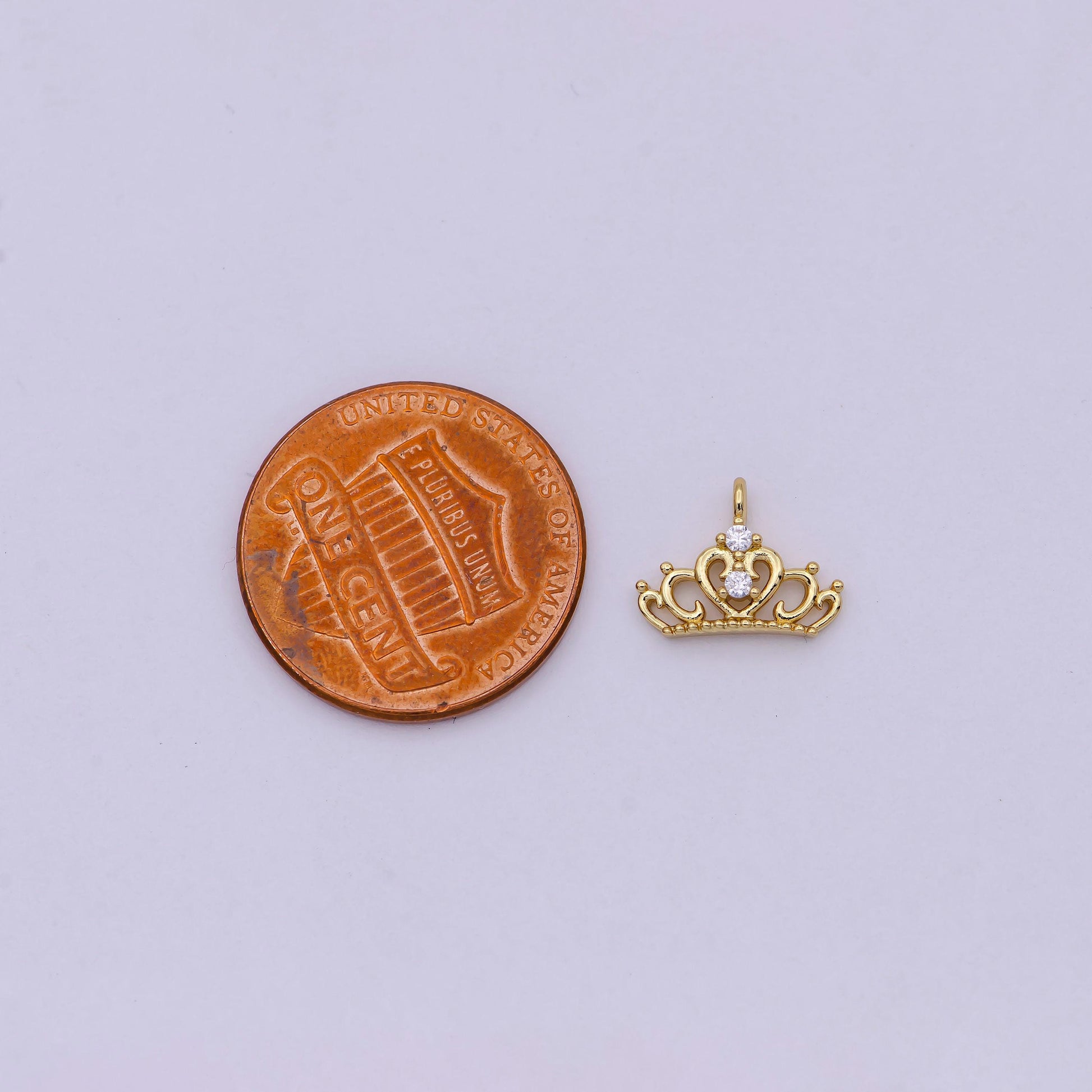 Dainty gold/silver tiara charm, micro cz pave princess crown pendant, diy fashion jewelry making supply for necklace, bracelet | n-449 n-450
