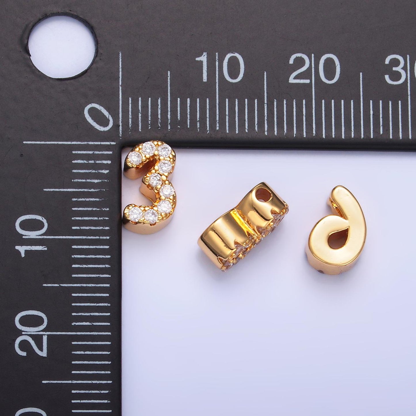 Gold Filled Number Bead charm Personalized Cubic Zirconia Number Bracelet Custom Year Age Varsity Necklace Bracelet for Jewelry Supply B291