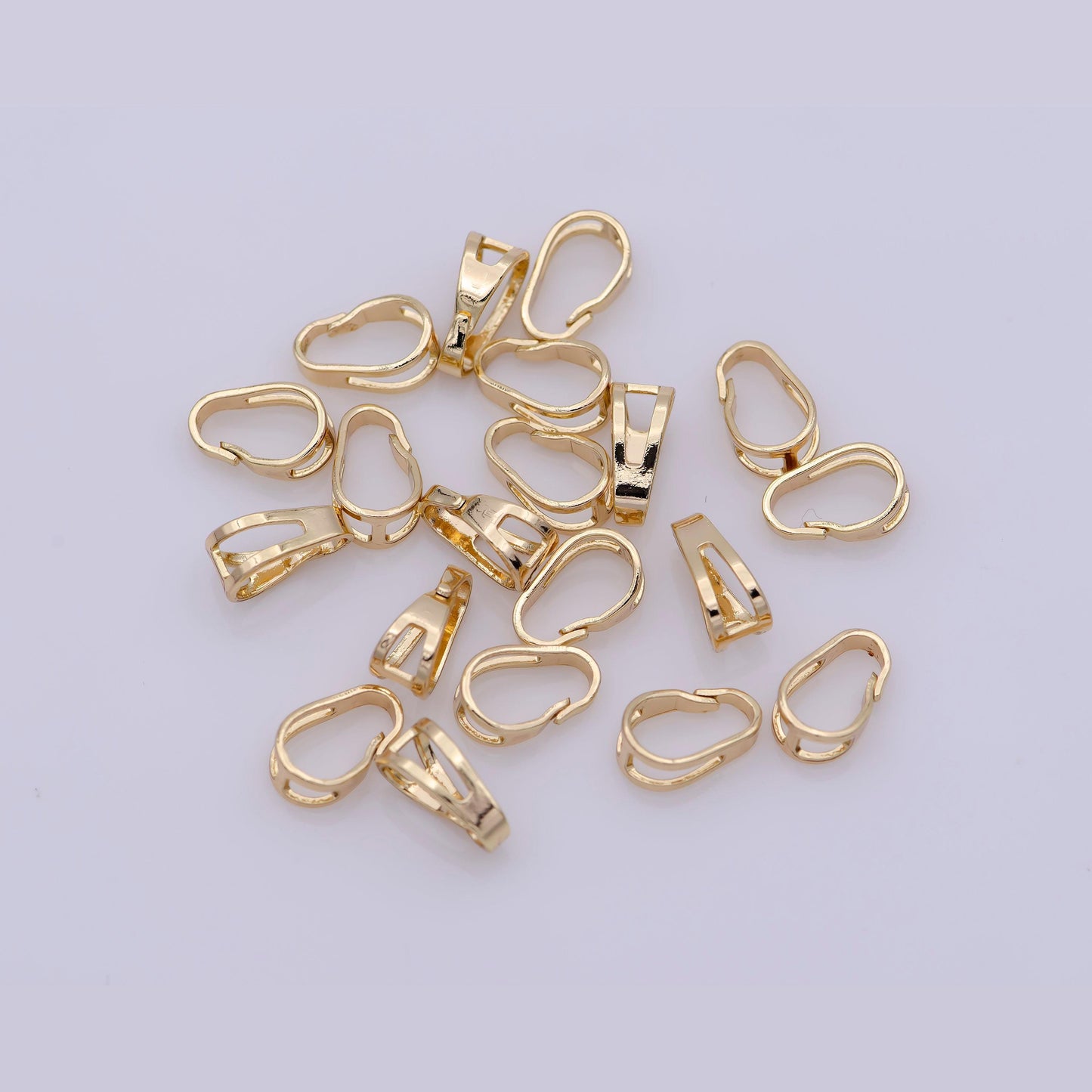 20x bail for pendant snap-on for pendant,clip on bail for necklace jewelry making bulk wholesale findings 18k gold filled 8.6x5.3mm | z-830