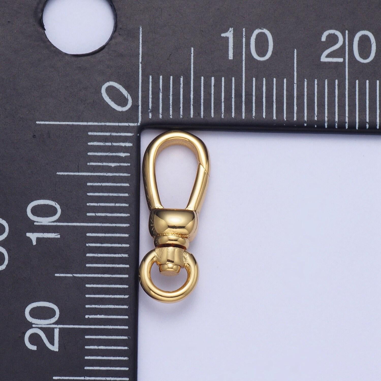 24k gold plated lobster swivel clasps, 17.3mmx6.4mm gold lobster clasp purse charm component | l-913