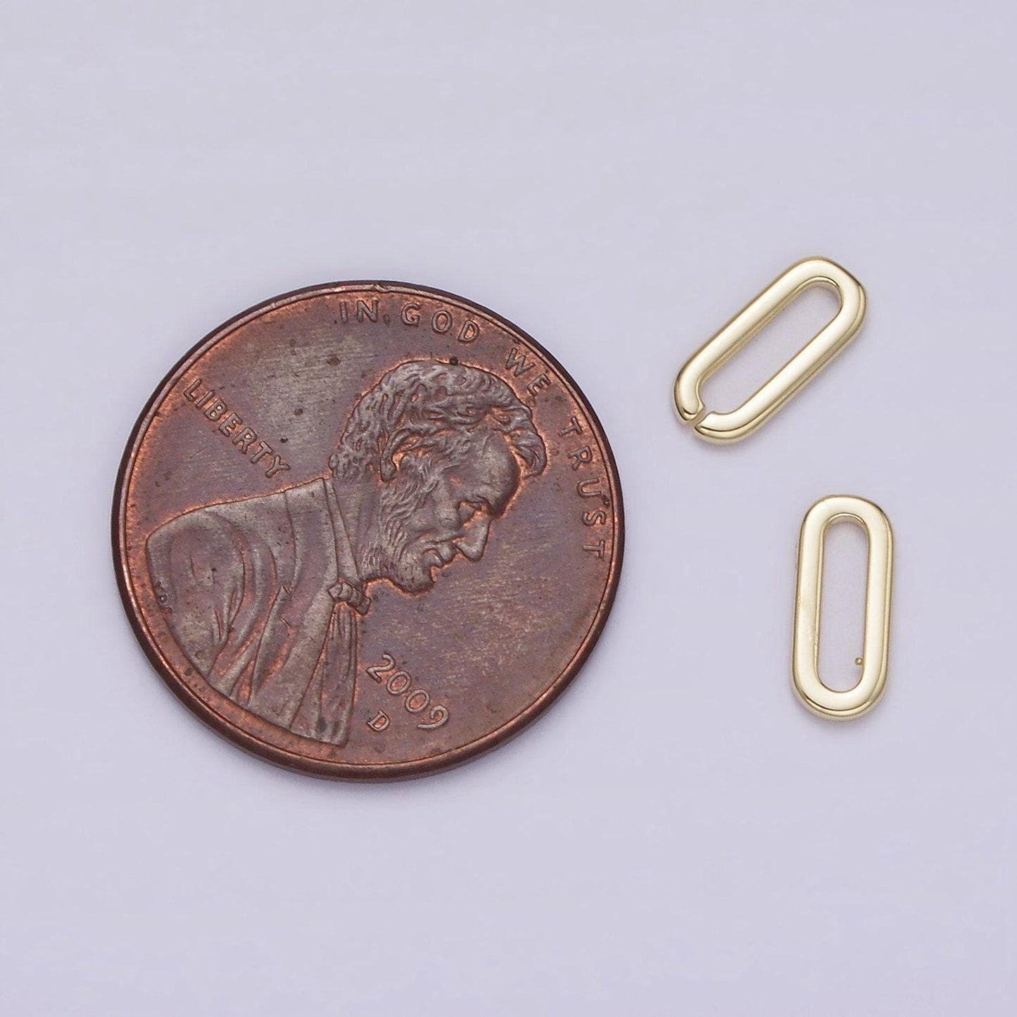 Dainty gold link connector 8mm oval open, closed oblong paperclip link minimalist jewelry findings supply | z537 z538