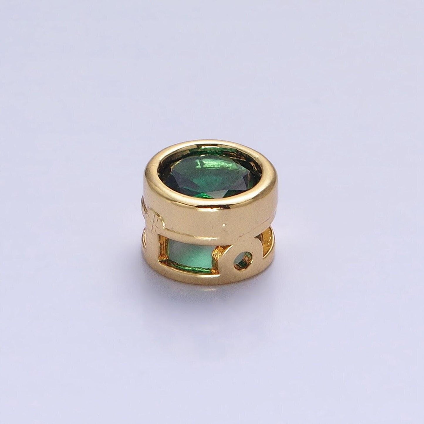 24k gold plated dainty cz round spacer bead, gold geometric spacer beads cz, small colorful spacers for bracelet necklace | b-229