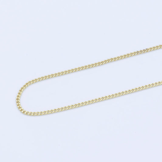 1pc 17.7'' ready to use gold dainty cuban necklace chain, layer curb chain dainty necklace,pendant charm necklace making, wa-227