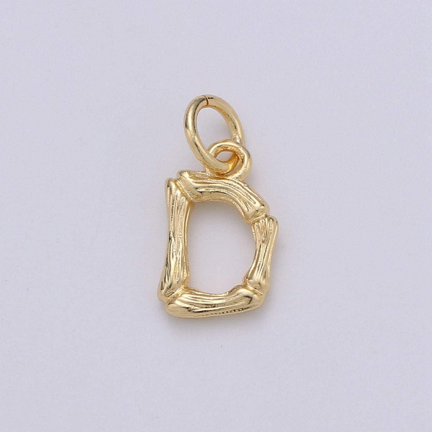 1pc gold initial letter pendant, initials letter bamboo charm small letter a-z for add on charm on bracelet necklace earring supply, alph-05