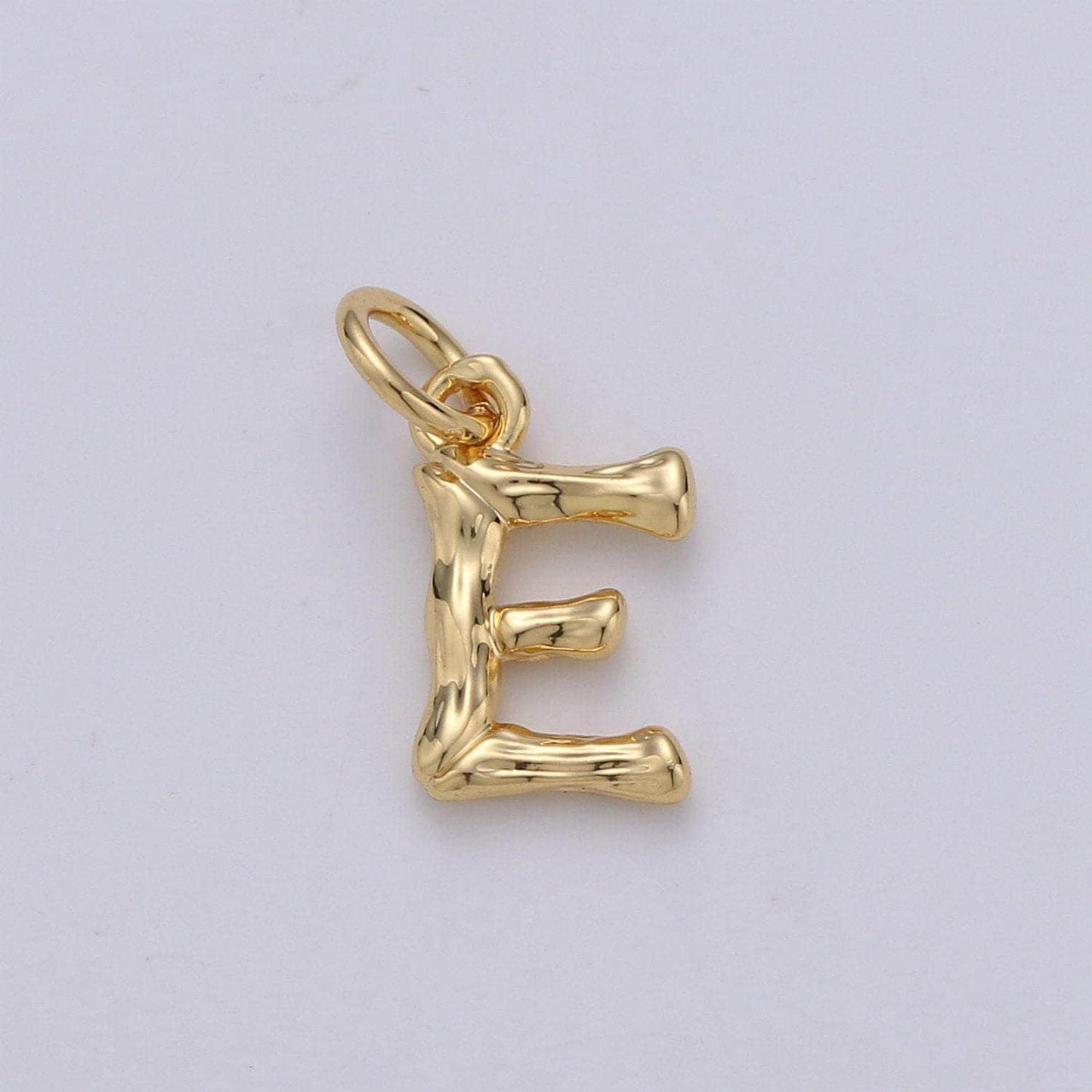 1pc gold initial letter pendant, initials letter bamboo charm small letter a-z for add on charm on bracelet necklace earring supply, alph-05