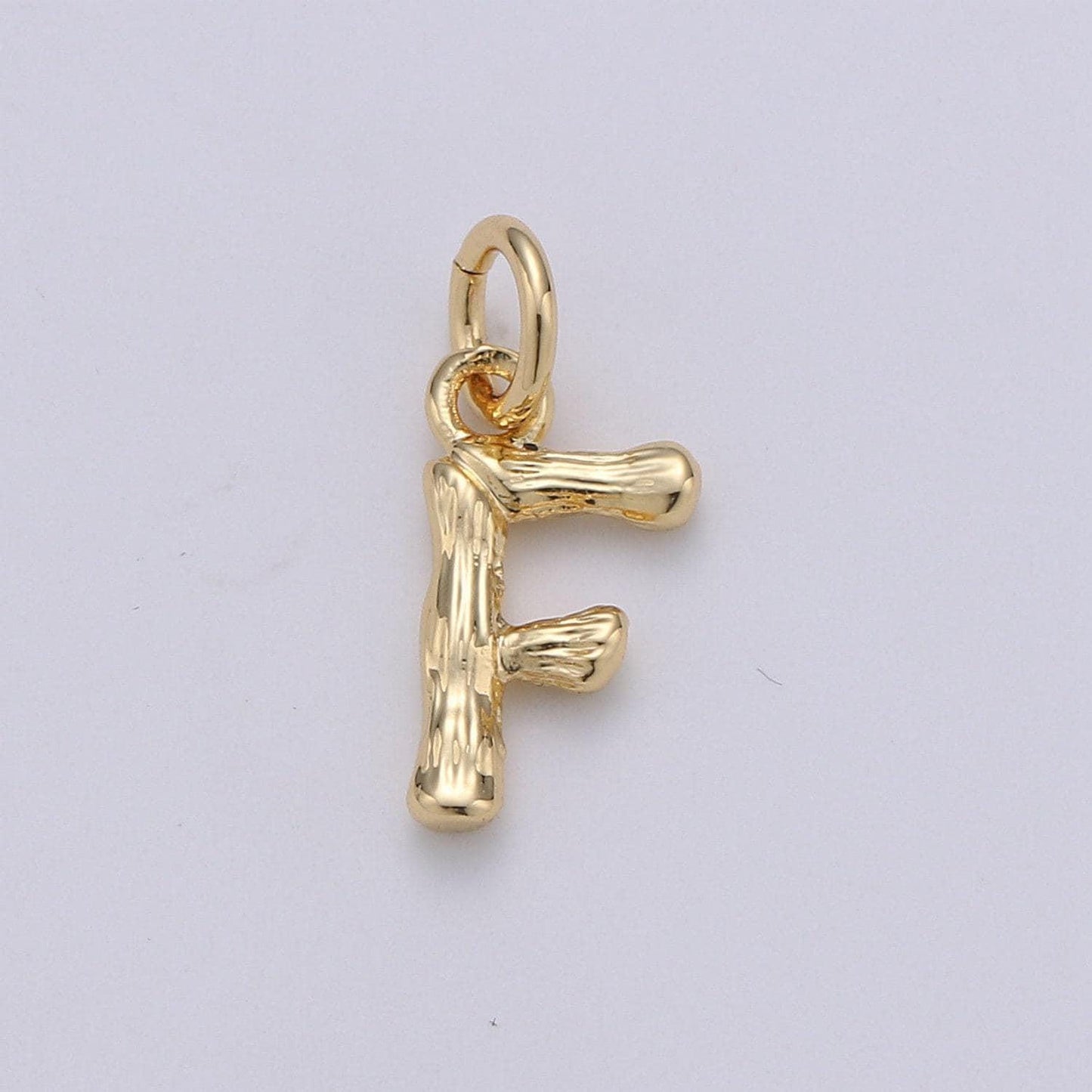 1pc gold initial letter pendant, initials letter bamboo charm small letter a-z for add on charm on bracelet necklace earring supply, alph-05