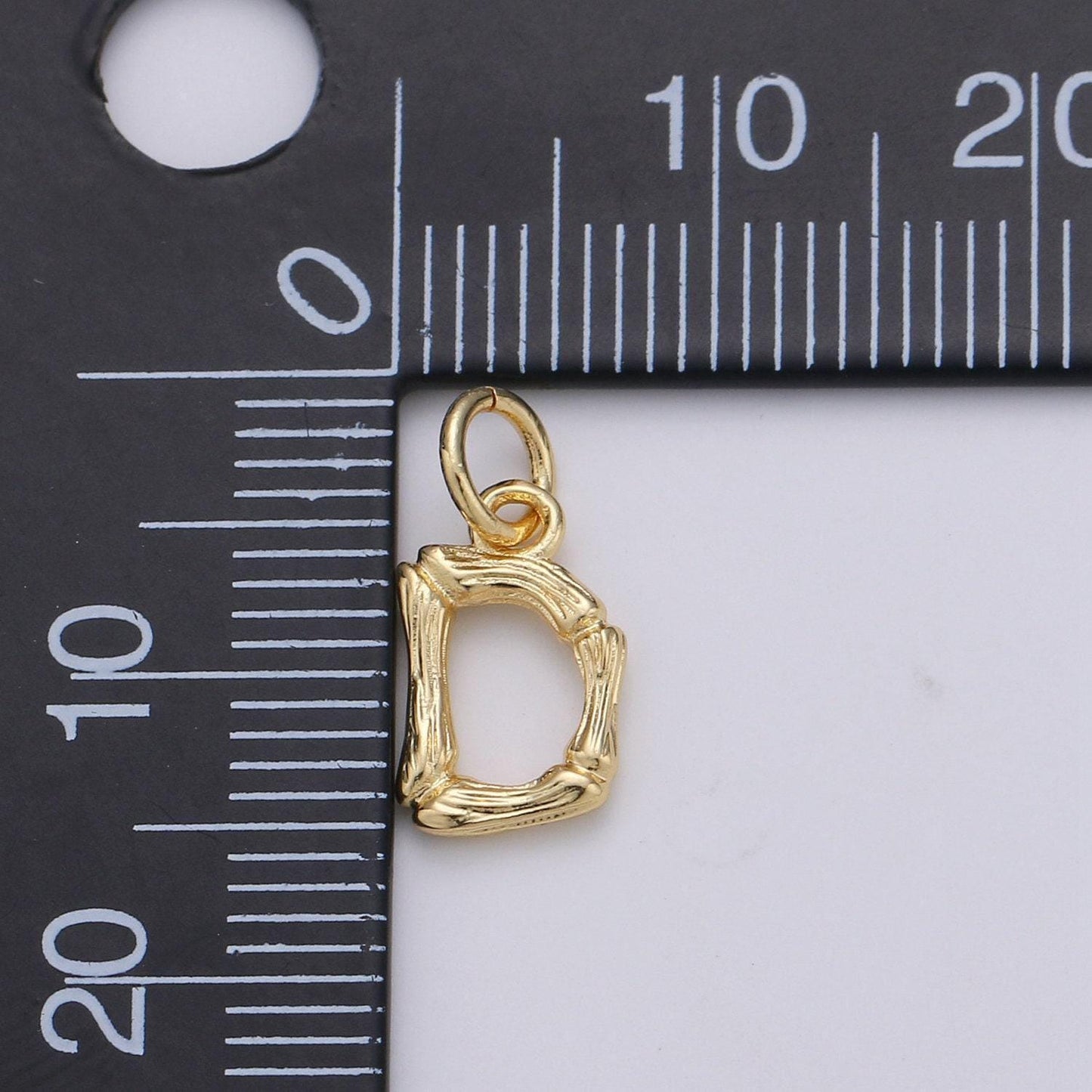 1pc gold initial letter pendant, initials letter bamboo charm small letter a-z for add on charm on bracelet necklace earring supply, alph-05