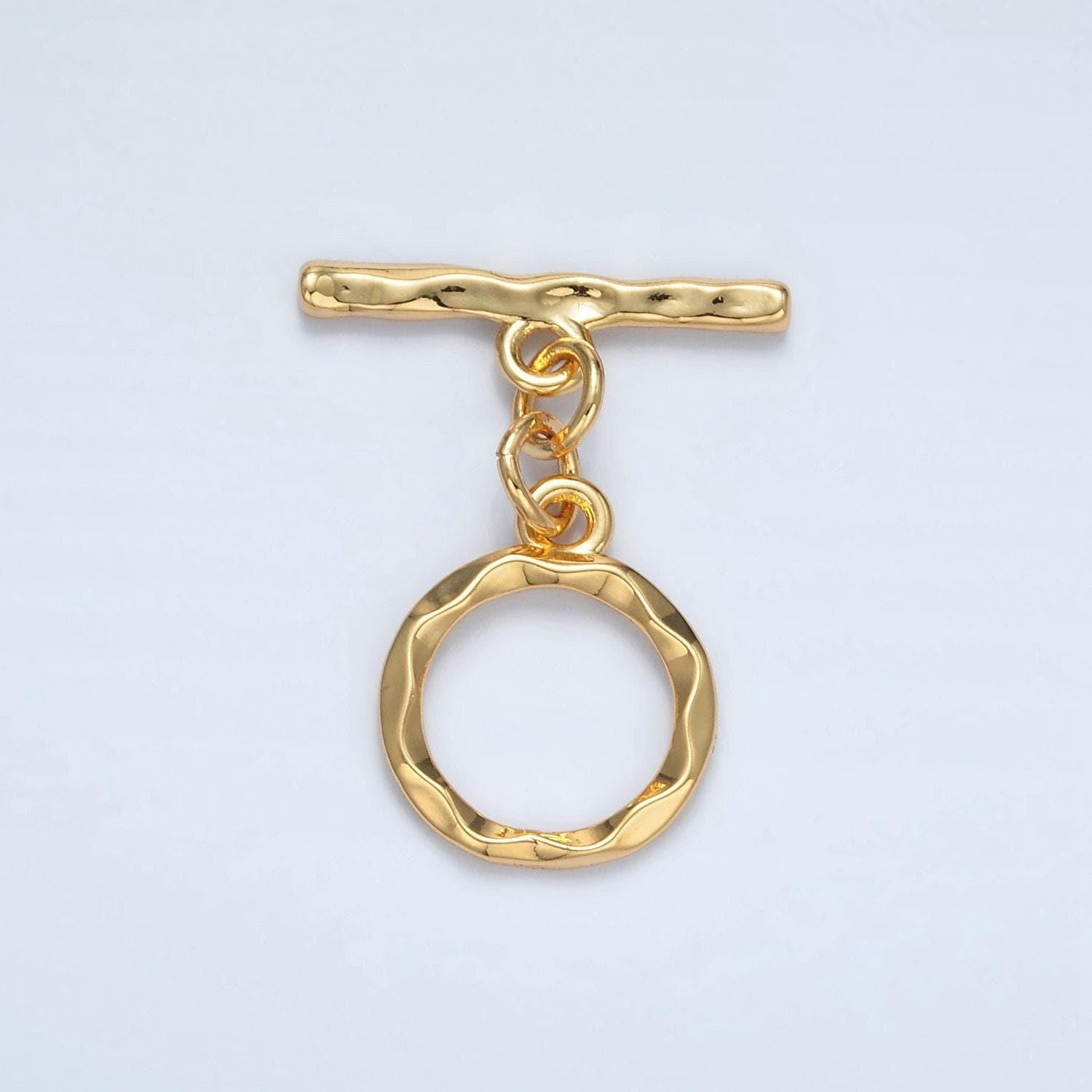 Gold filled hammered style toggle clasp supply | z-845