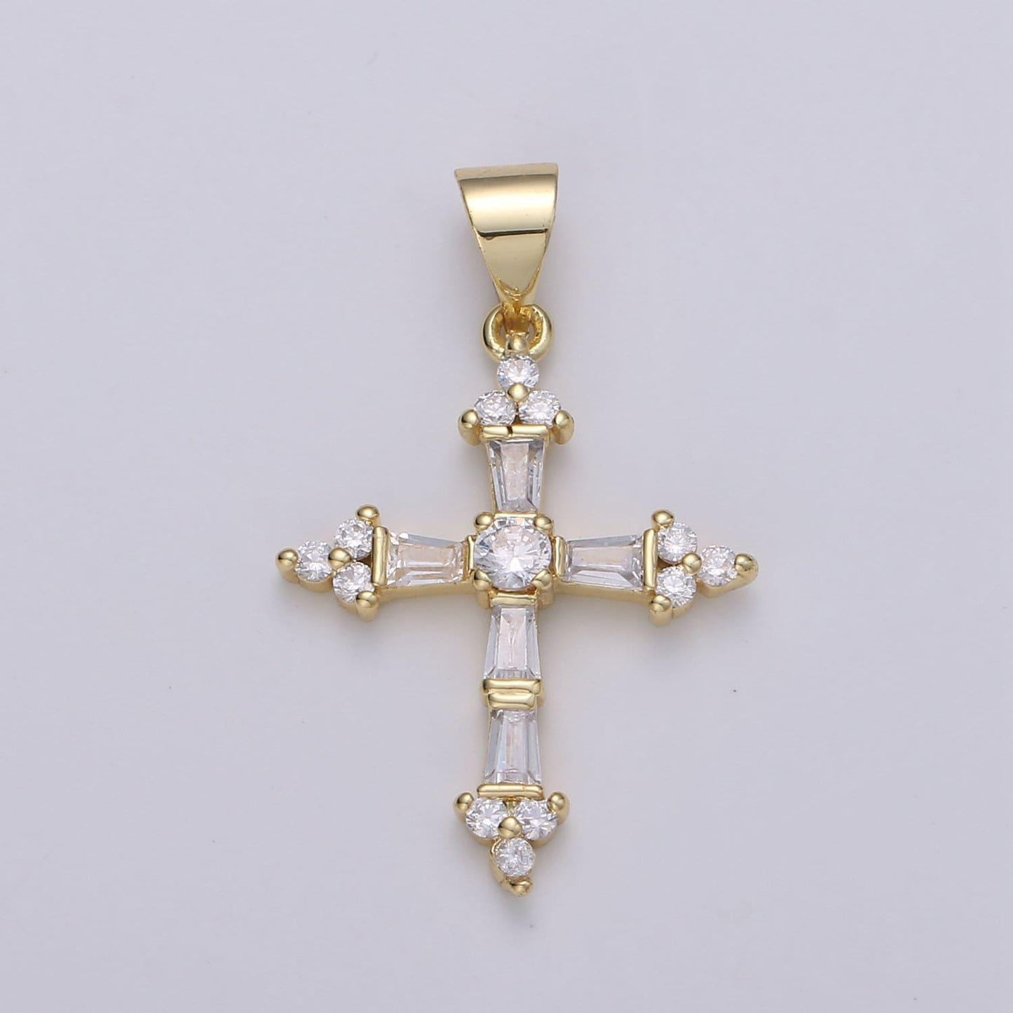 Cubic cross pendant, cz pendant, jesus pendant, earrings pendant, bracelet charm, necklace pendant, 18k gold filled jewelry n-1320