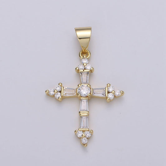 Cubic cross pendant, cz pendant, jesus pendant, earrings pendant, bracelet charm, necklace pendant, 18k gold filled jewelry n-1320