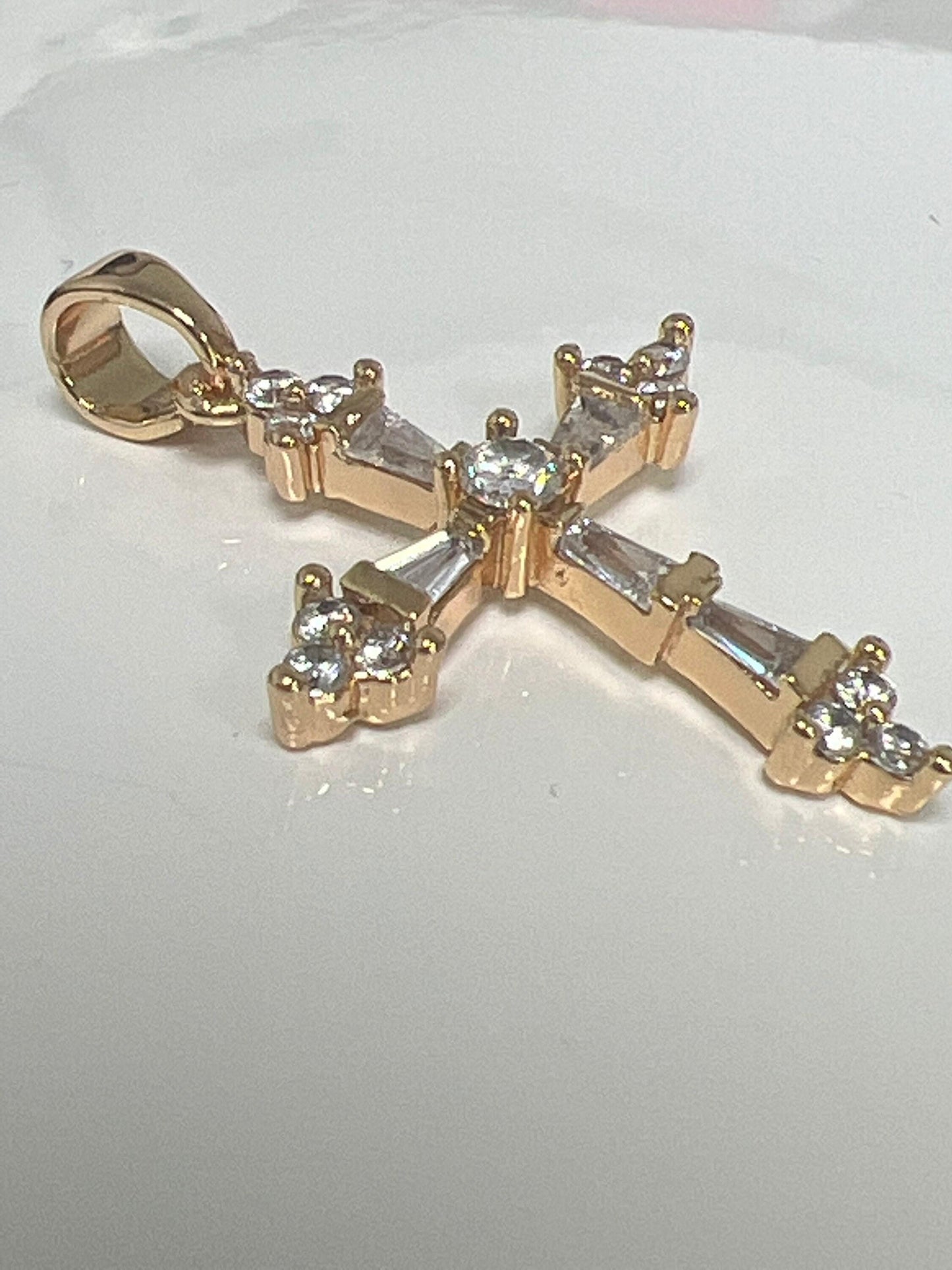 Cubic cross pendant, cz pendant, jesus pendant, earrings pendant, bracelet charm, necklace pendant, 18k gold filled jewelry n-1320