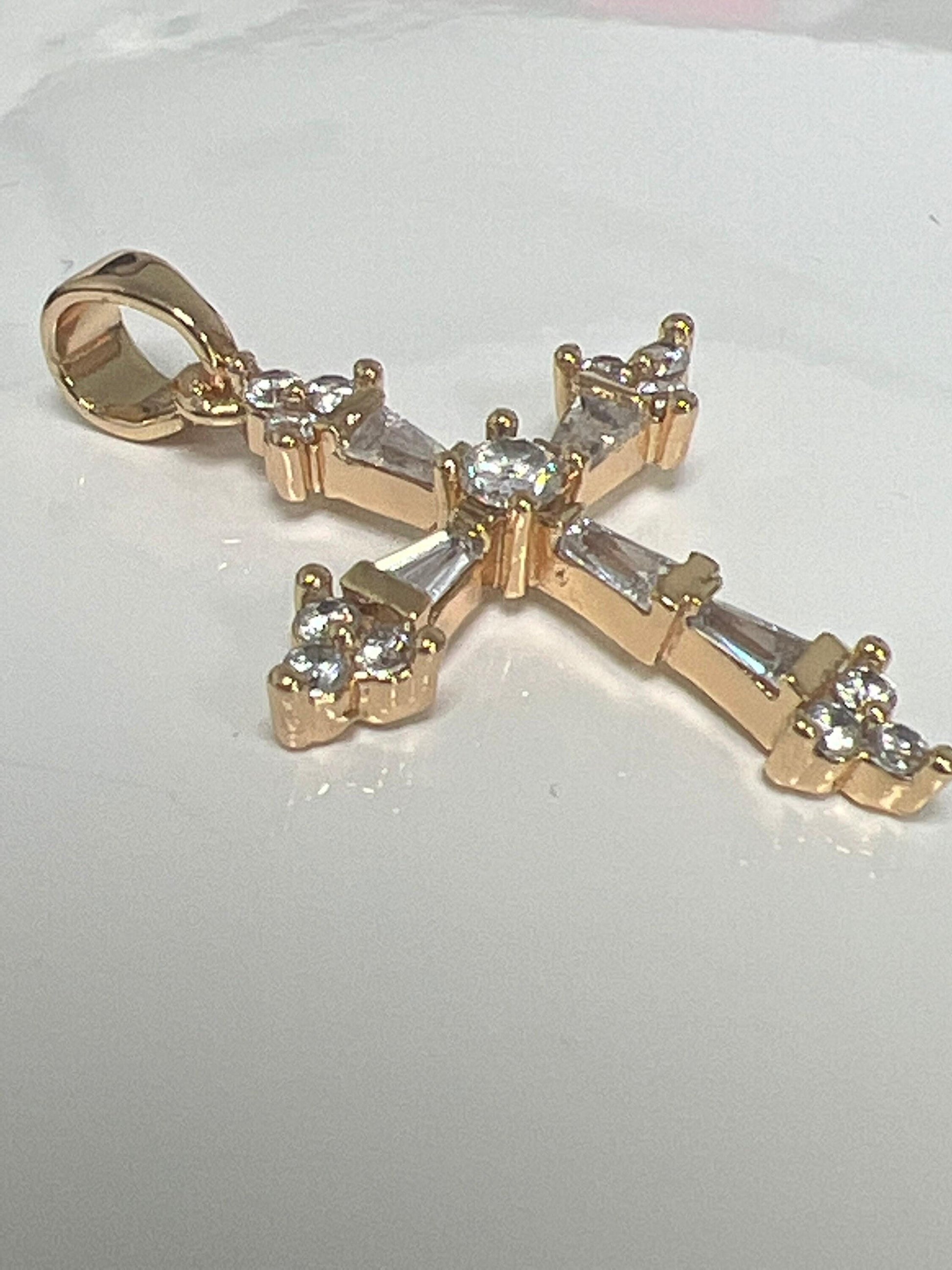 Cubic cross pendant, cz pendant, jesus pendant, earrings pendant, bracelet charm, necklace pendant, 18k gold filled jewelry n-1320