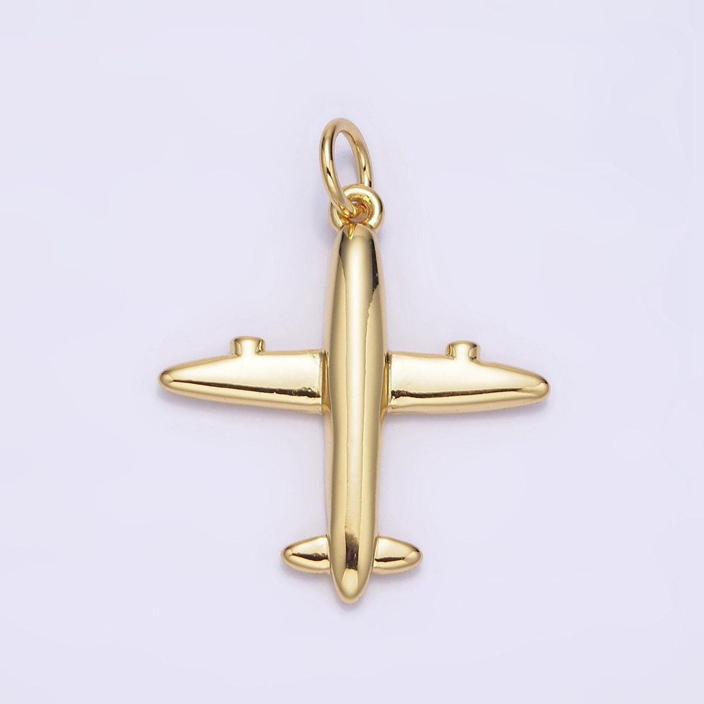 Airplane 14k gold filled airplane plane body jet plane charm pilot stewardess gift idea jewelry making supply n-993
