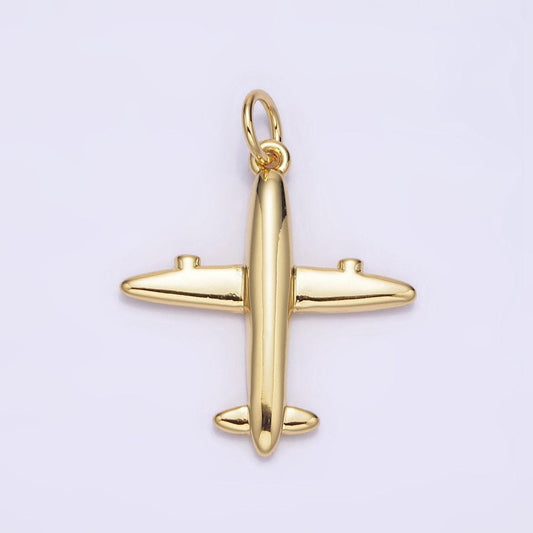Airplane 14k gold filled airplane plane body jet plane charm pilot stewardess gift idea jewelry making supply n-993